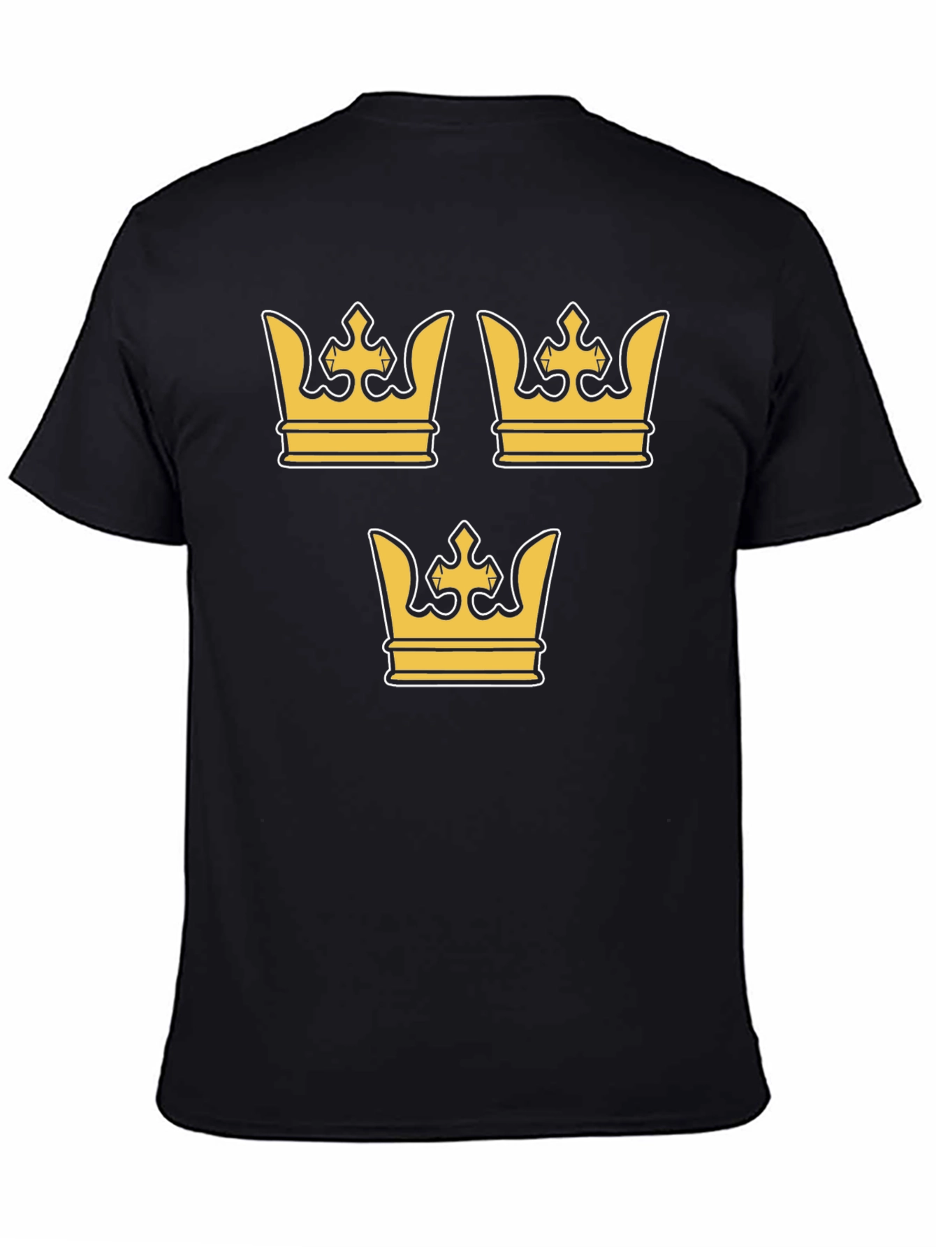 Swedish Crown Graphic T-Shirt - Black Crew Neck