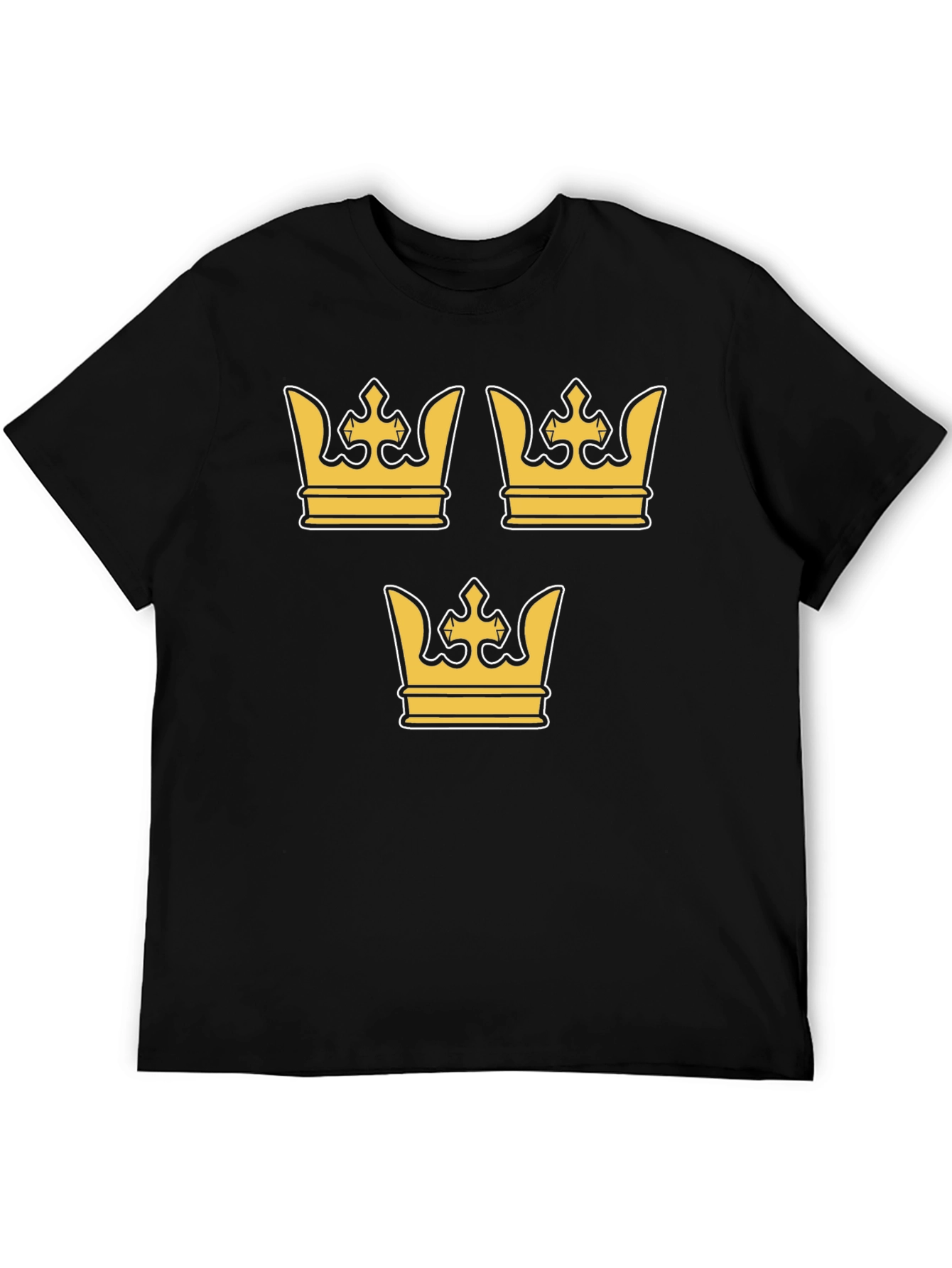 Swedish Crown Graphic T-Shirt - Black Crew Neck