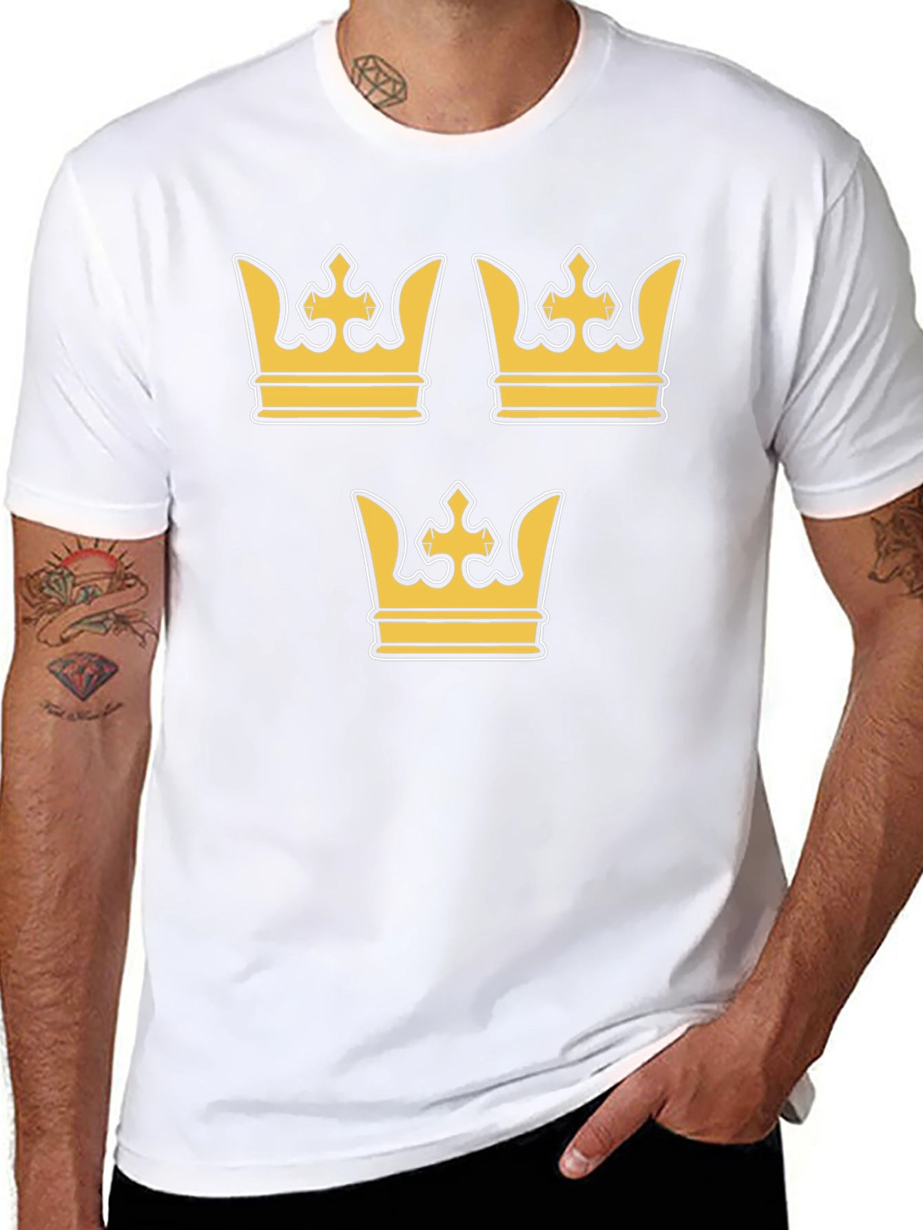 Swedish Crown Graphic T-Shirt - Black Crew Neck