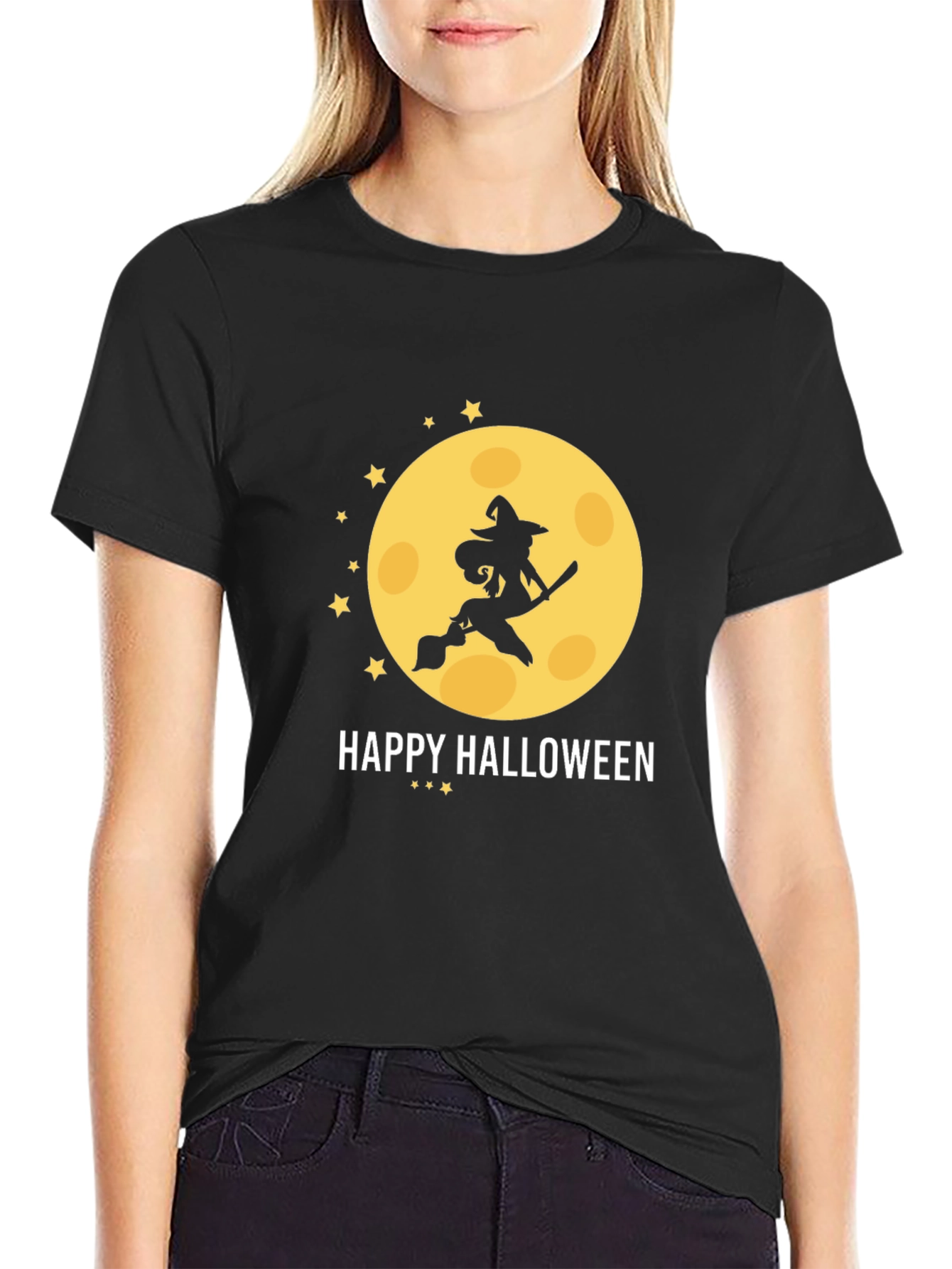 Halloween Witch Moon T-Shirt - Spooky Season Apparel
