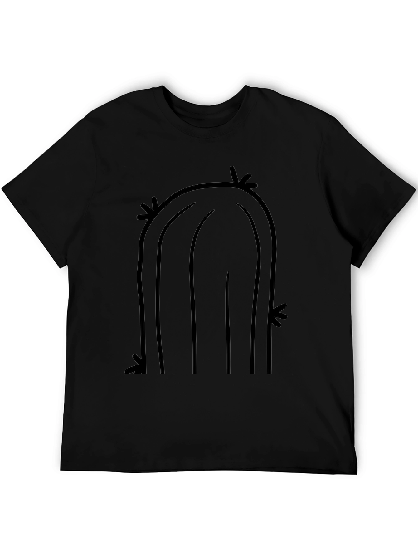Cool Cactus Graphic Tee - Black Cotton T-Shirt
