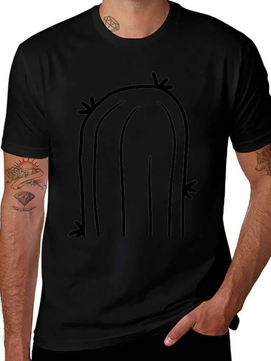 Cool Cactus Graphic Tee - Black Cotton T-Shirt