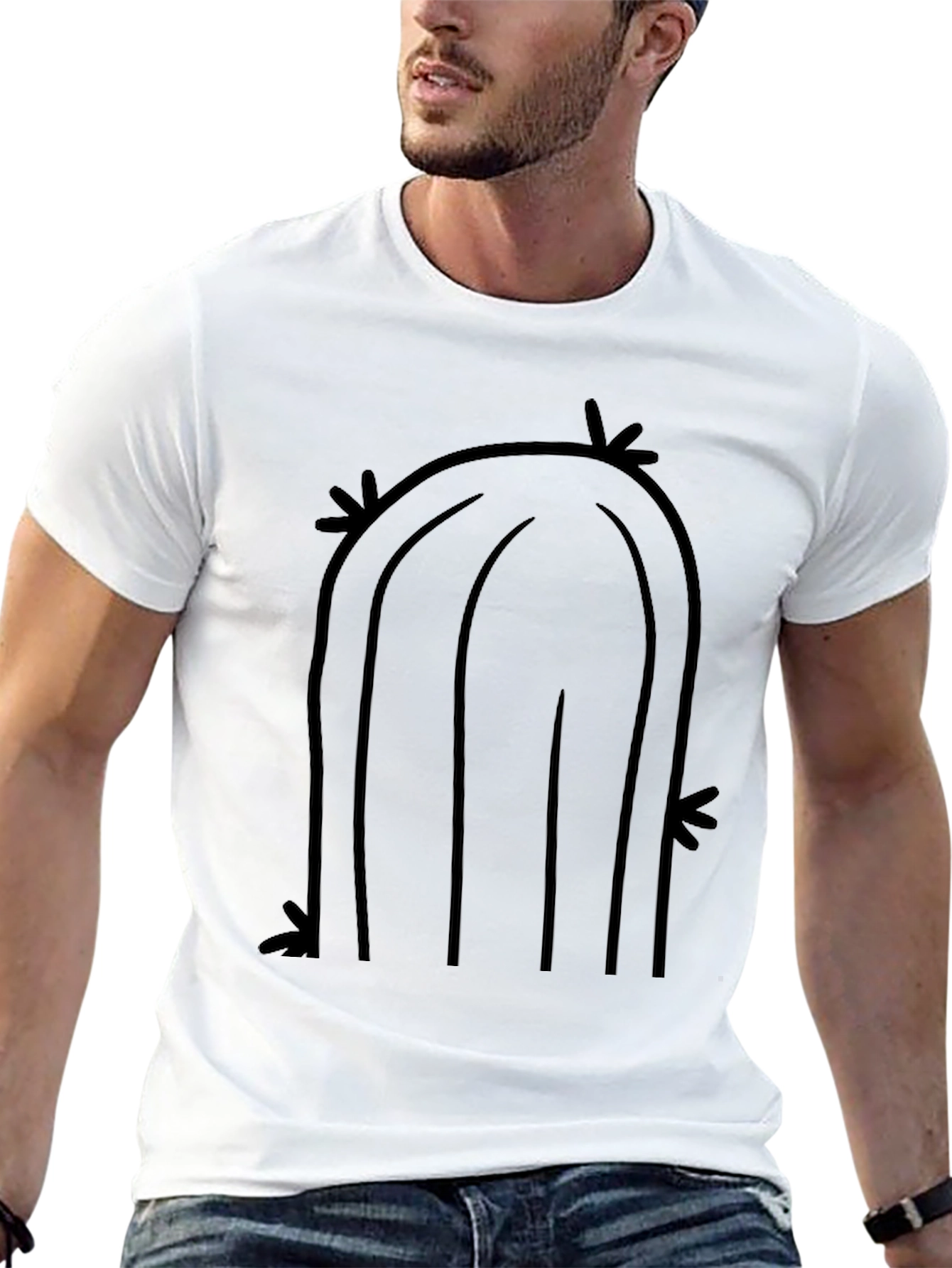 Cool Cactus Graphic Tee - Black Cotton T-Shirt