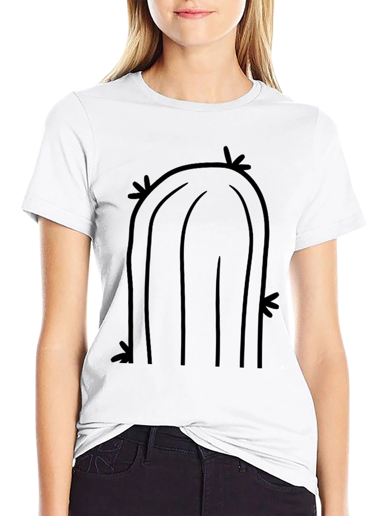 Cool Cactus Graphic Tee - Black Cotton T-Shirt