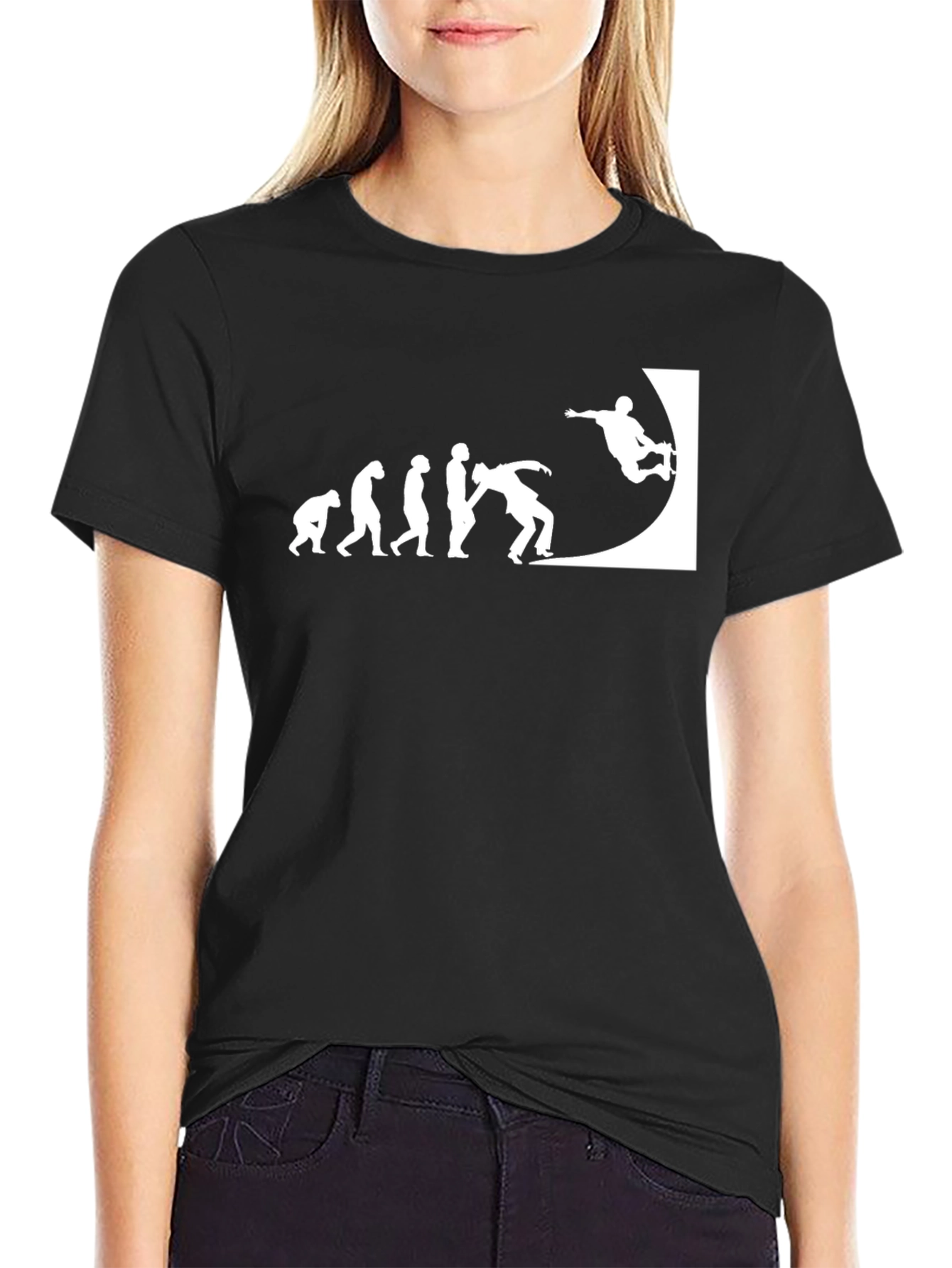 Skateboarding Evolution Graphic Tee - Black
