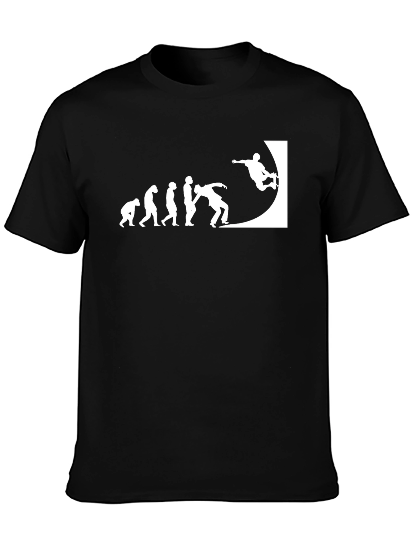 Skateboarding Evolution Graphic Tee - Black