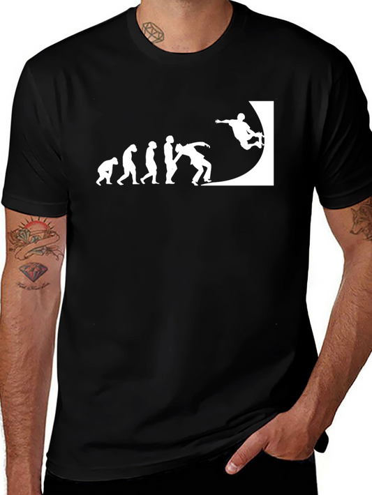 Skateboarding Evolution Graphic Tee - Black