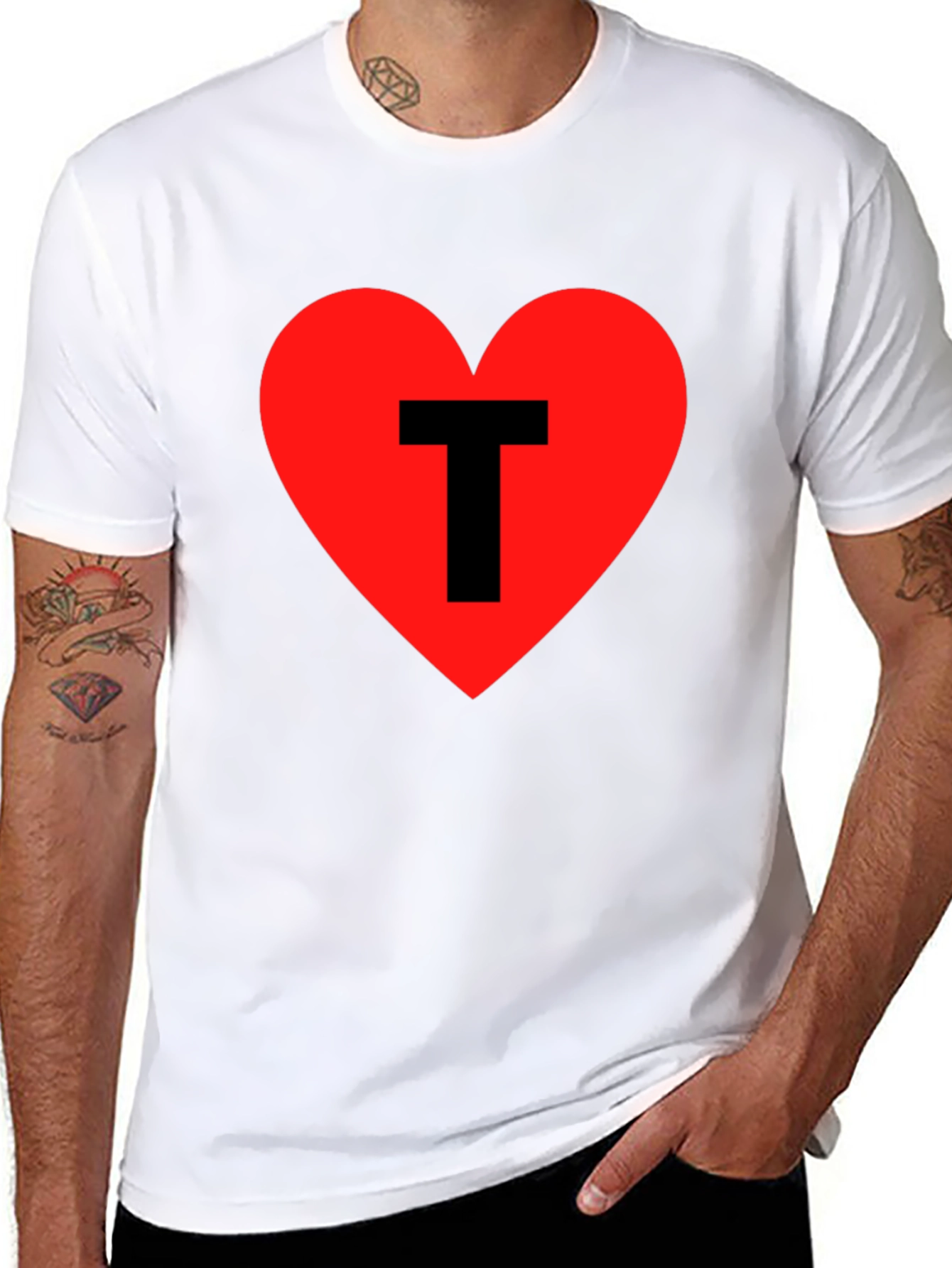 I Heart T - Mens Black Graphic Tee