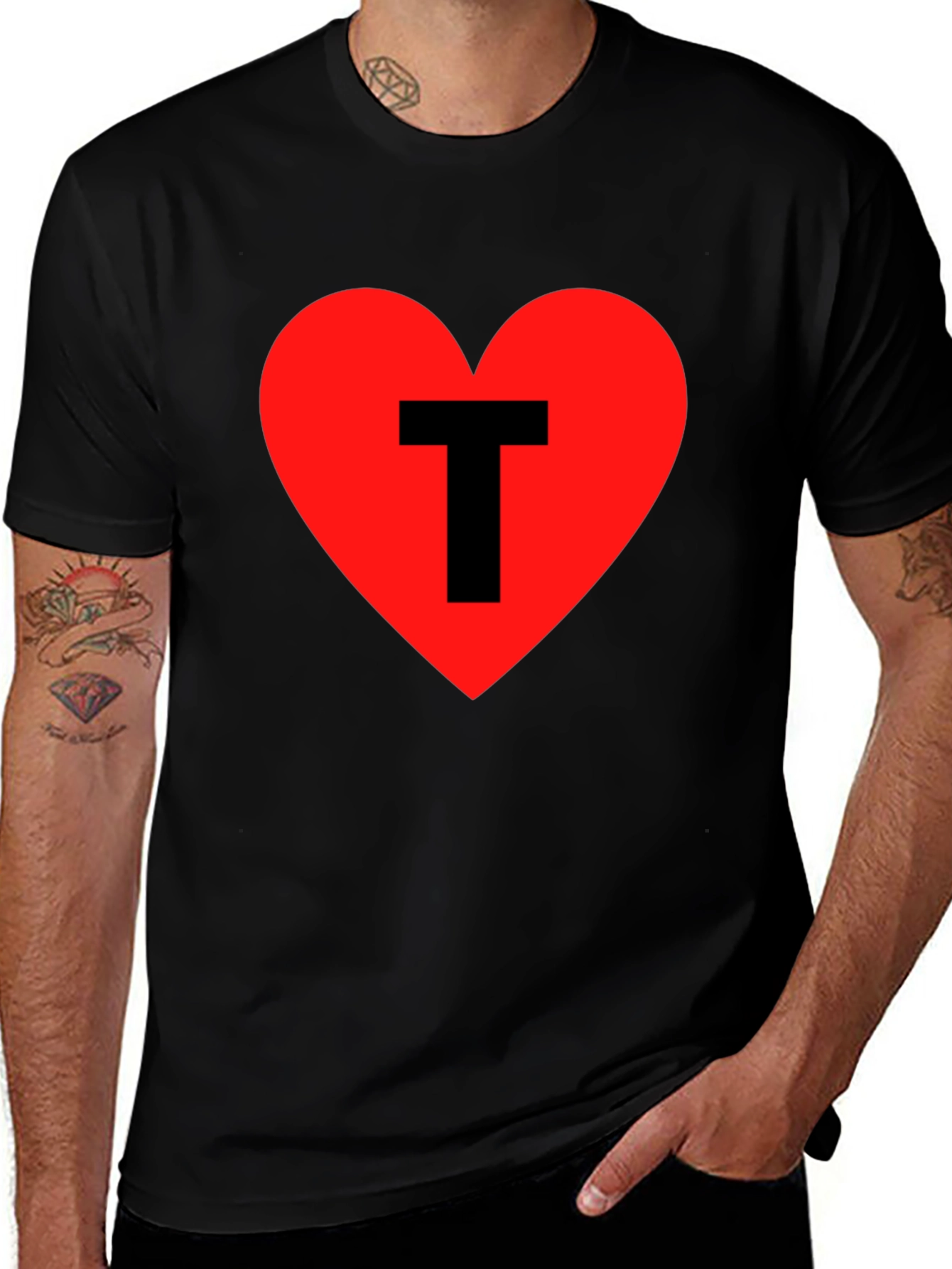 I Heart T - Mens Black Graphic Tee