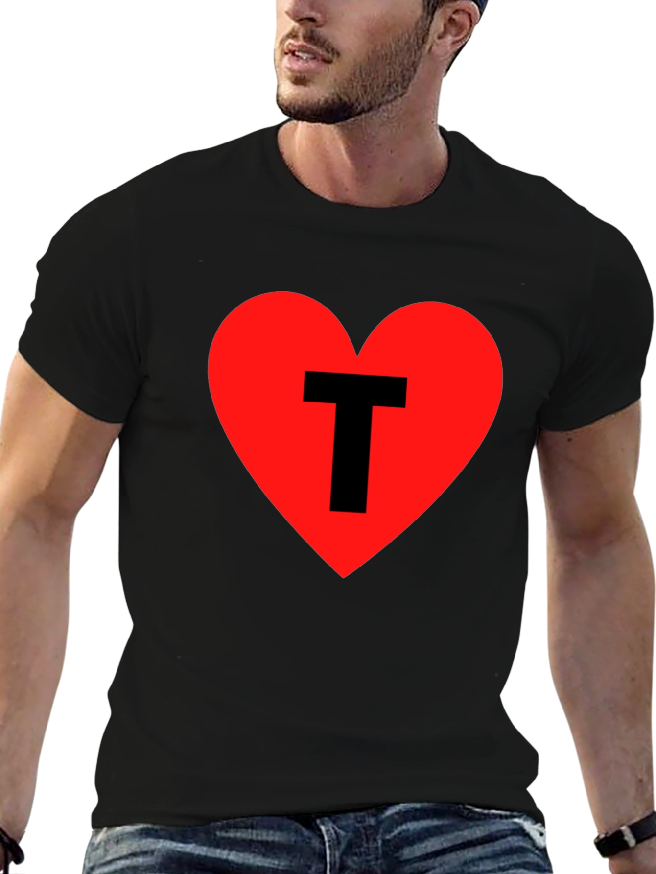 I Heart T - Mens Black Graphic Tee