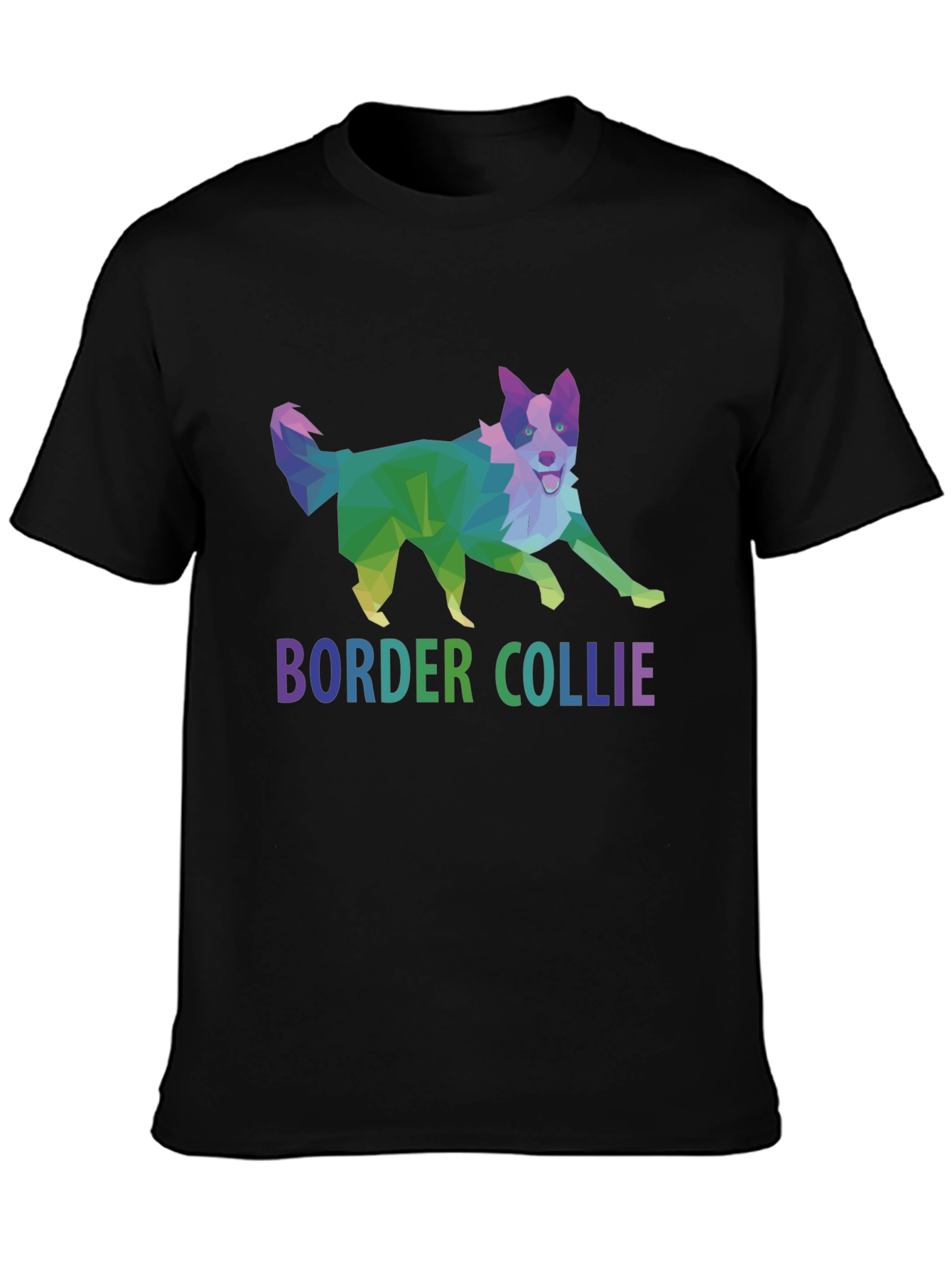Geometric Border Collie Graphic T-Shirt