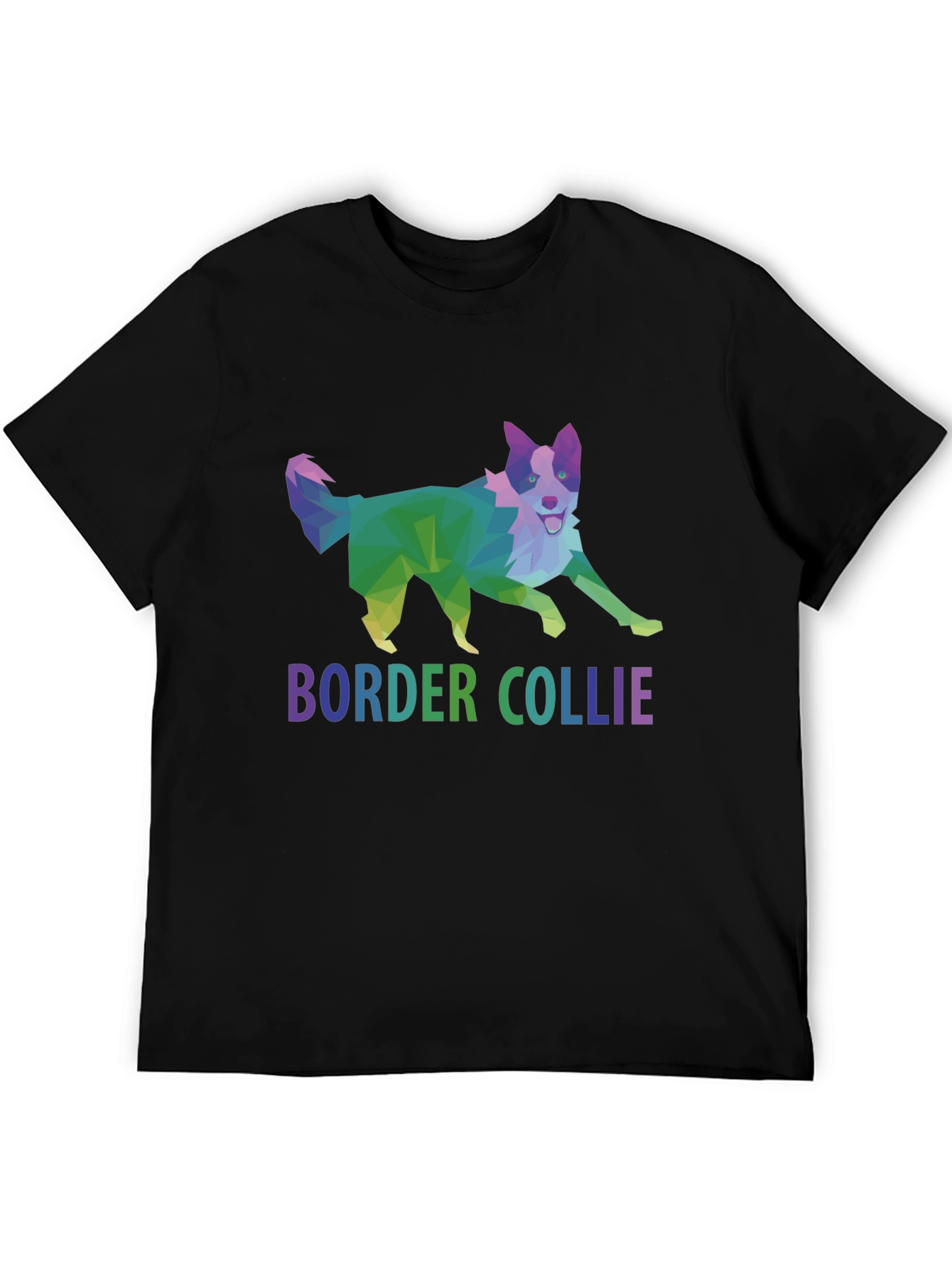 Geometric Border Collie Graphic T-Shirt