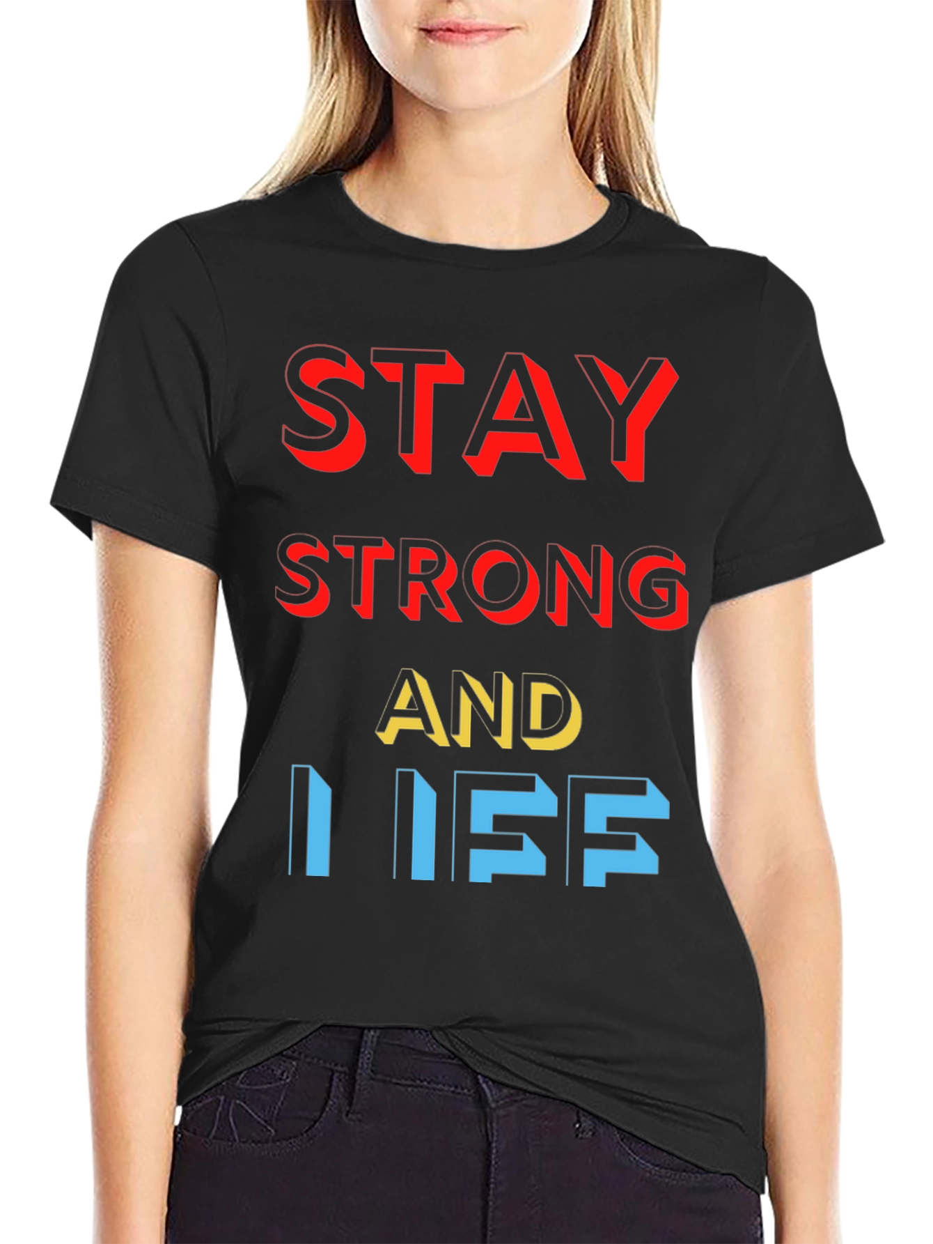 Stay Strong Graphic Tee - Black