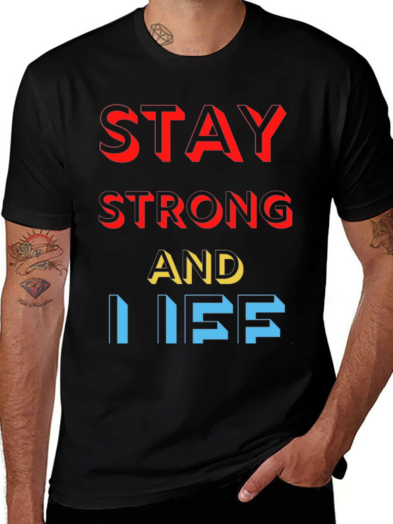 Stay Strong Graphic Tee - Black