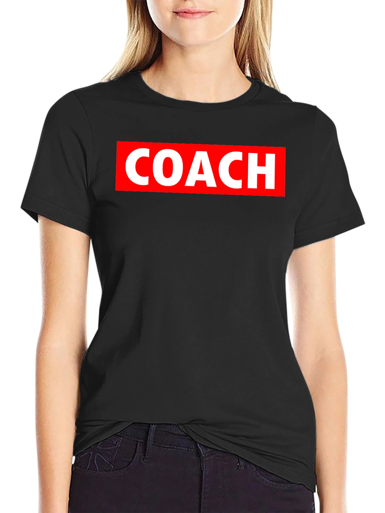Coach Black T-Shirt with Red Graphic