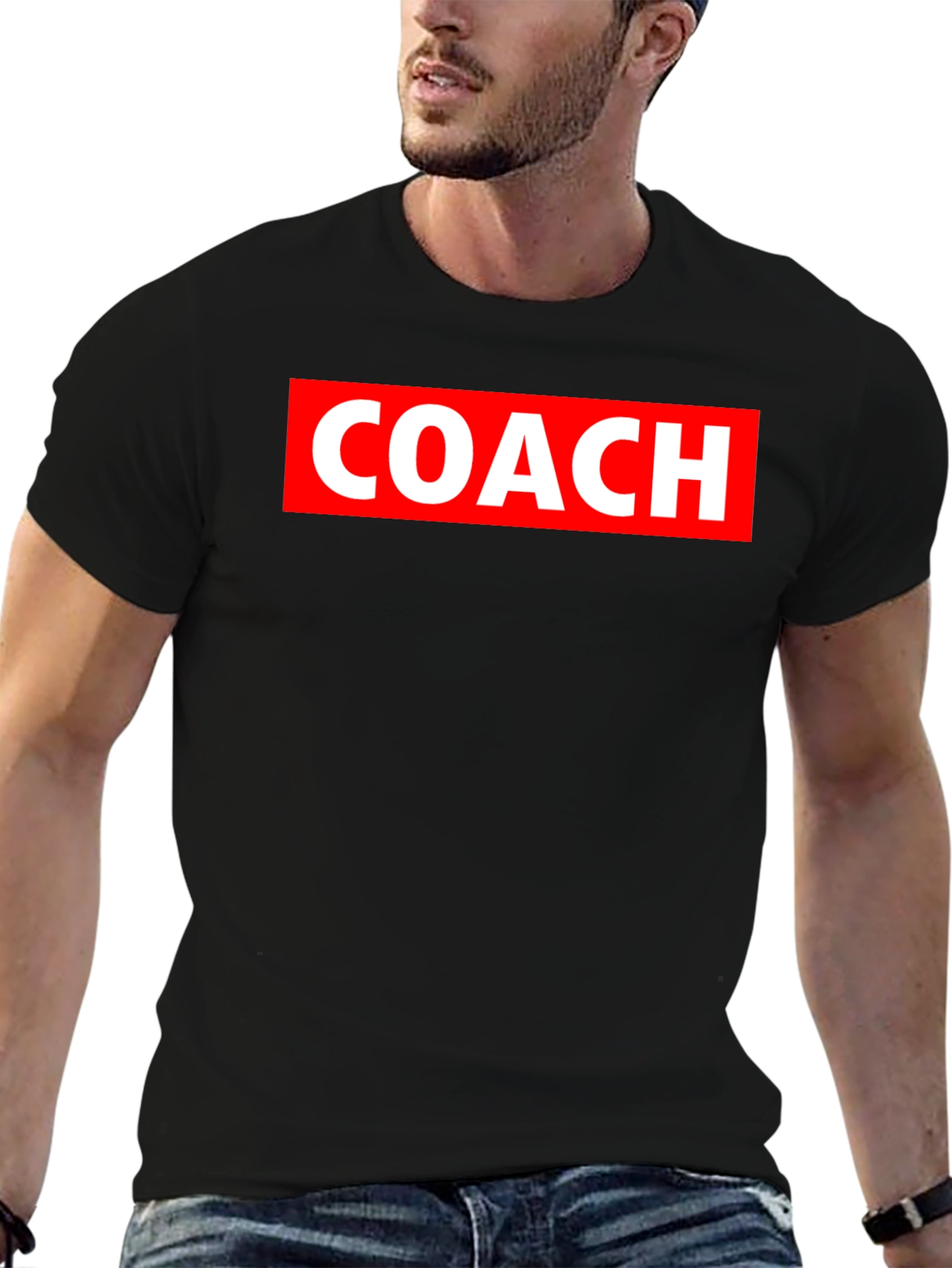 Coach Black T-Shirt with Red Graphic