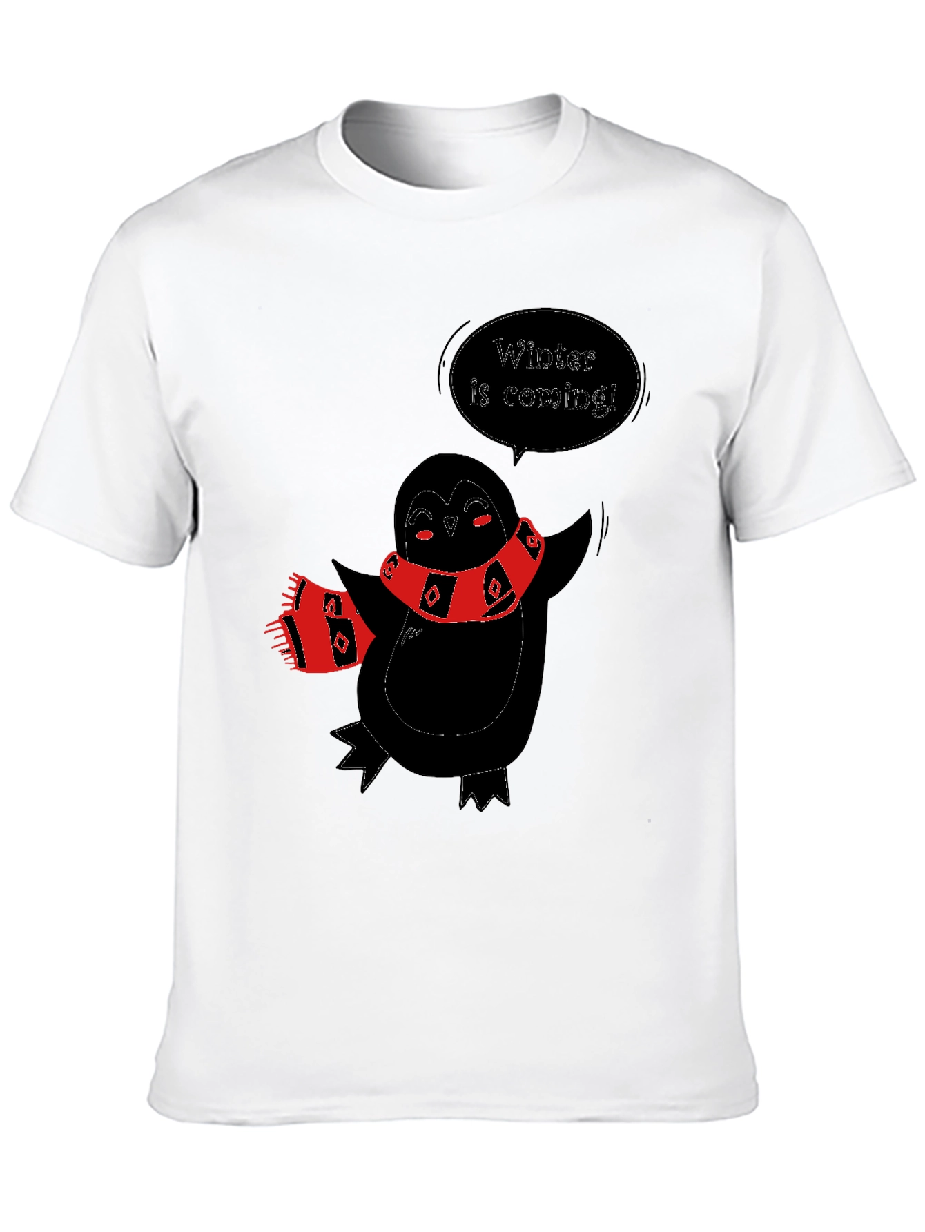 Winter Penguin Graphic Tee - Black