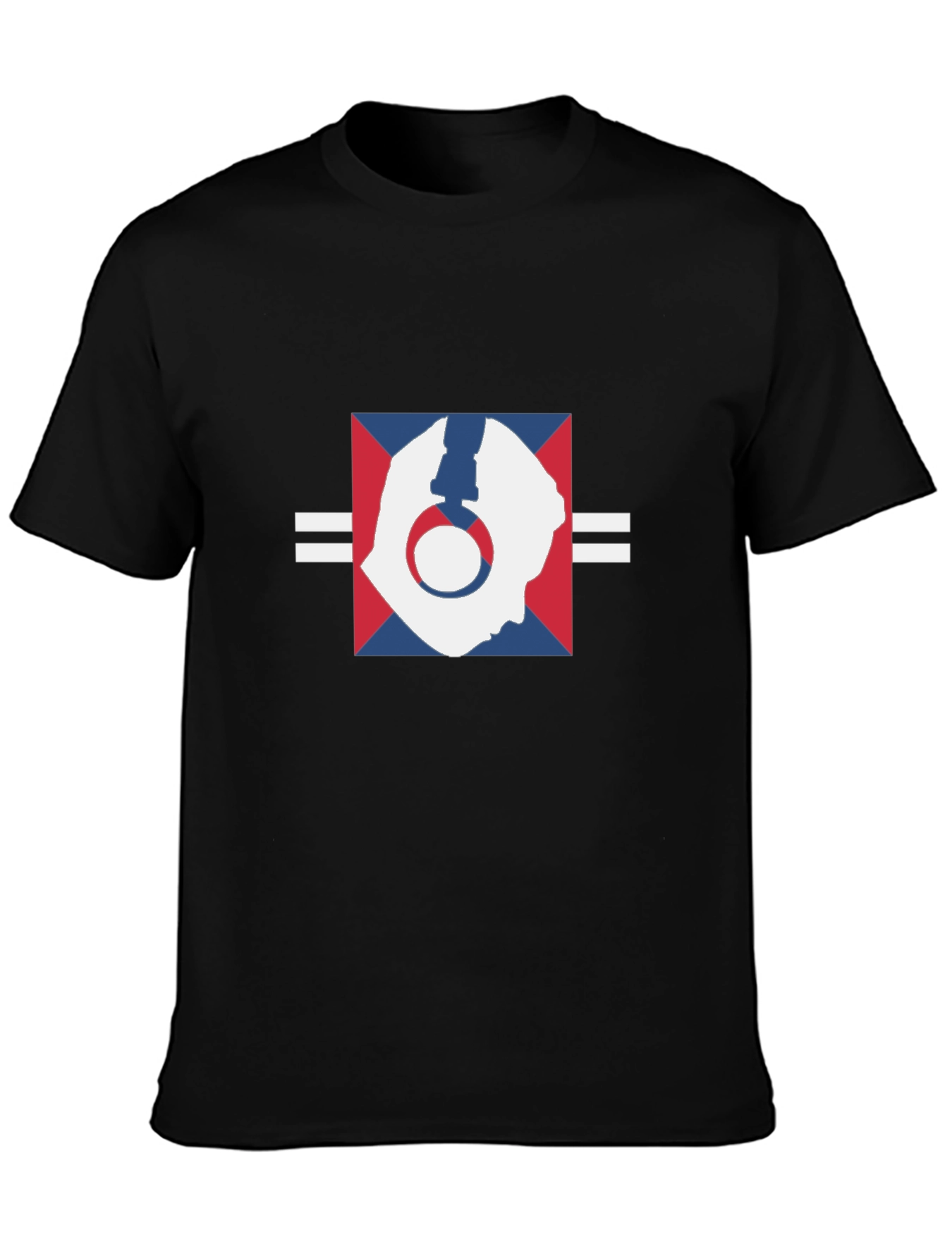 Abstract Headphone Graphic Black T-Shirt