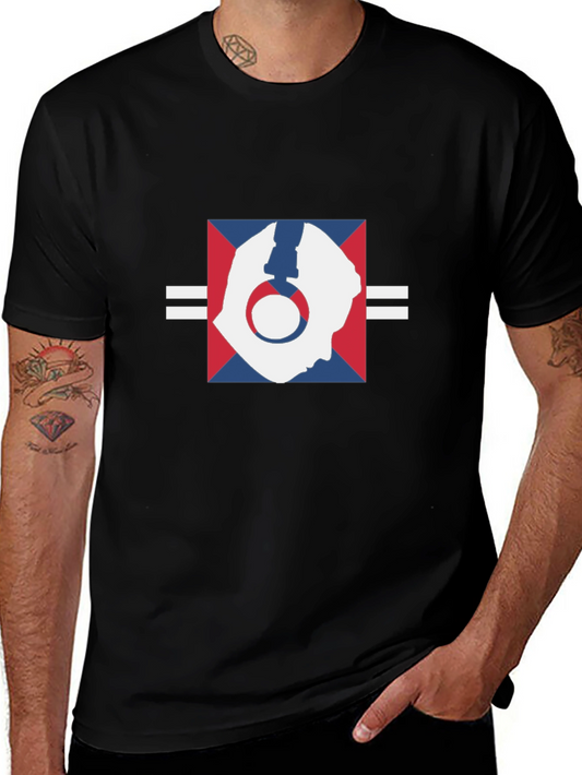 Abstract Headphone Graphic Black T-Shirt