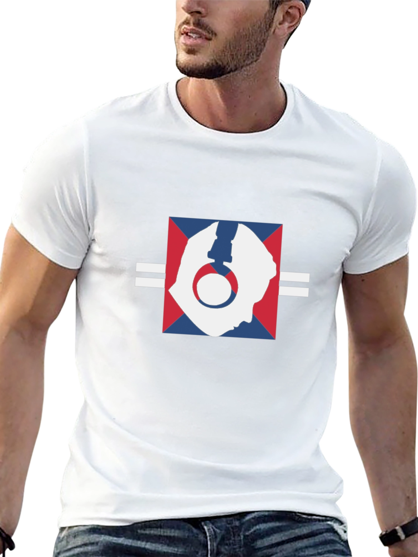 Abstract Headphone Graphic Black T-Shirt