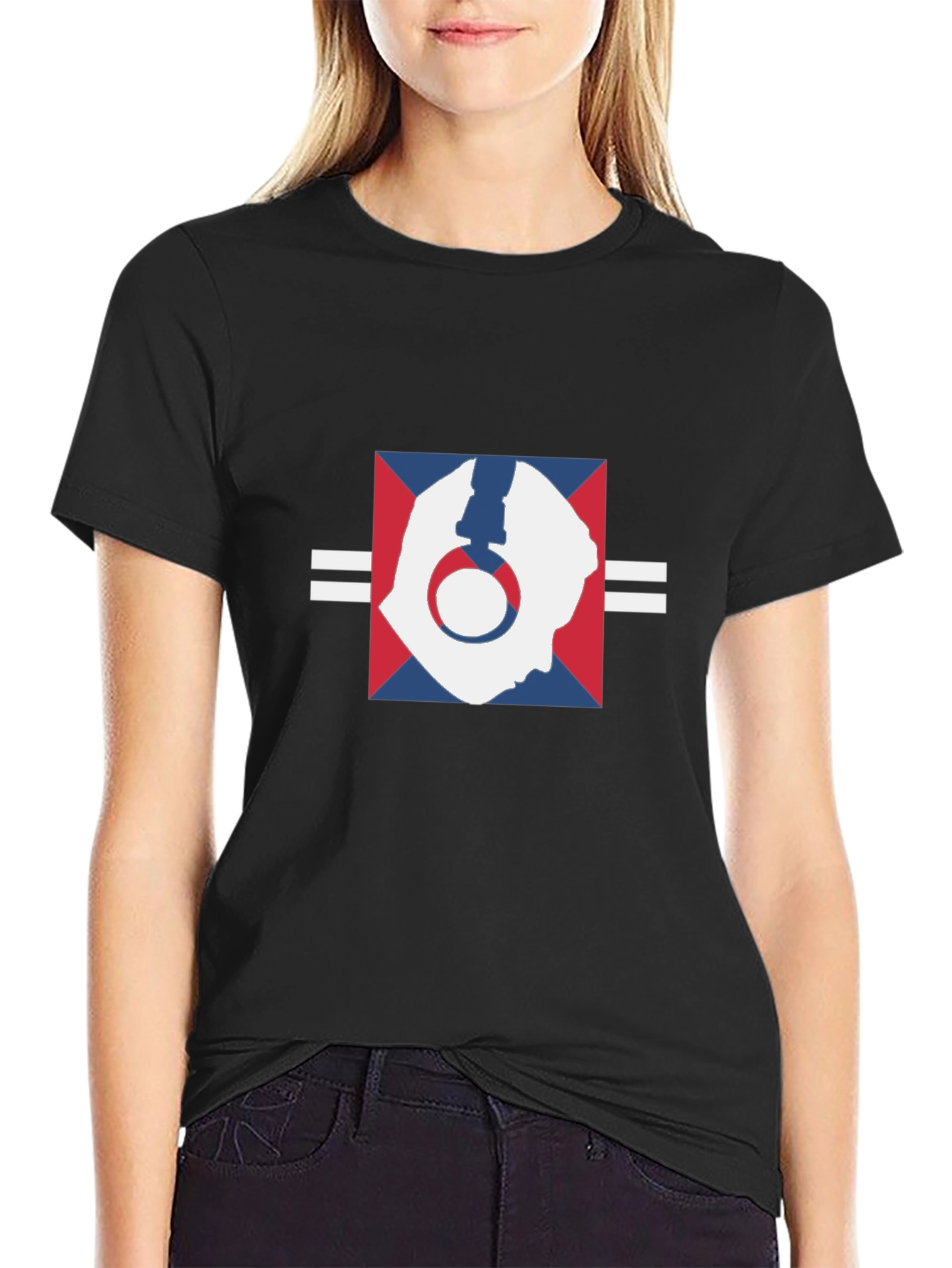 Abstract Headphone Graphic Black T-Shirt