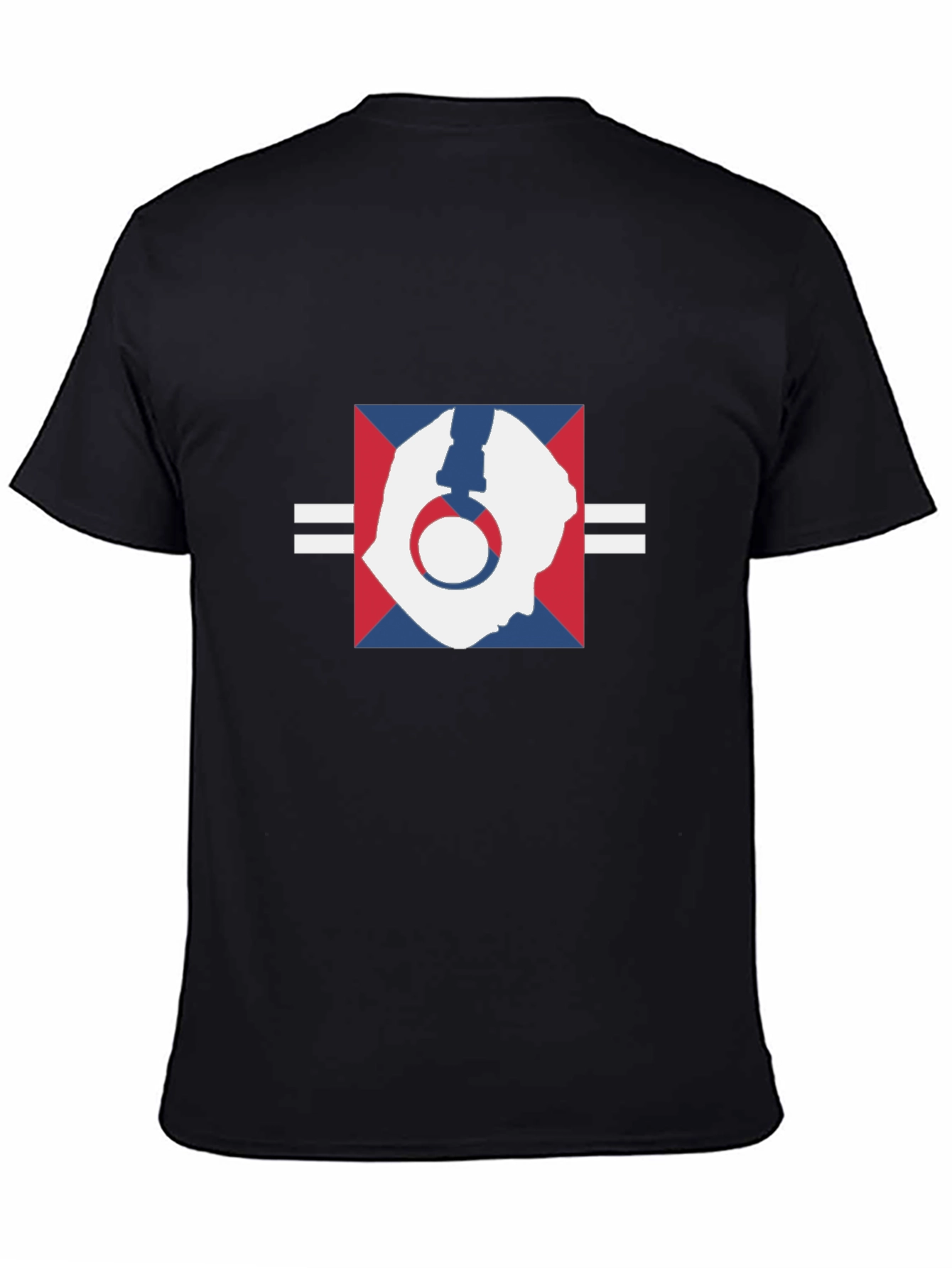 Abstract Headphone Graphic Black T-Shirt