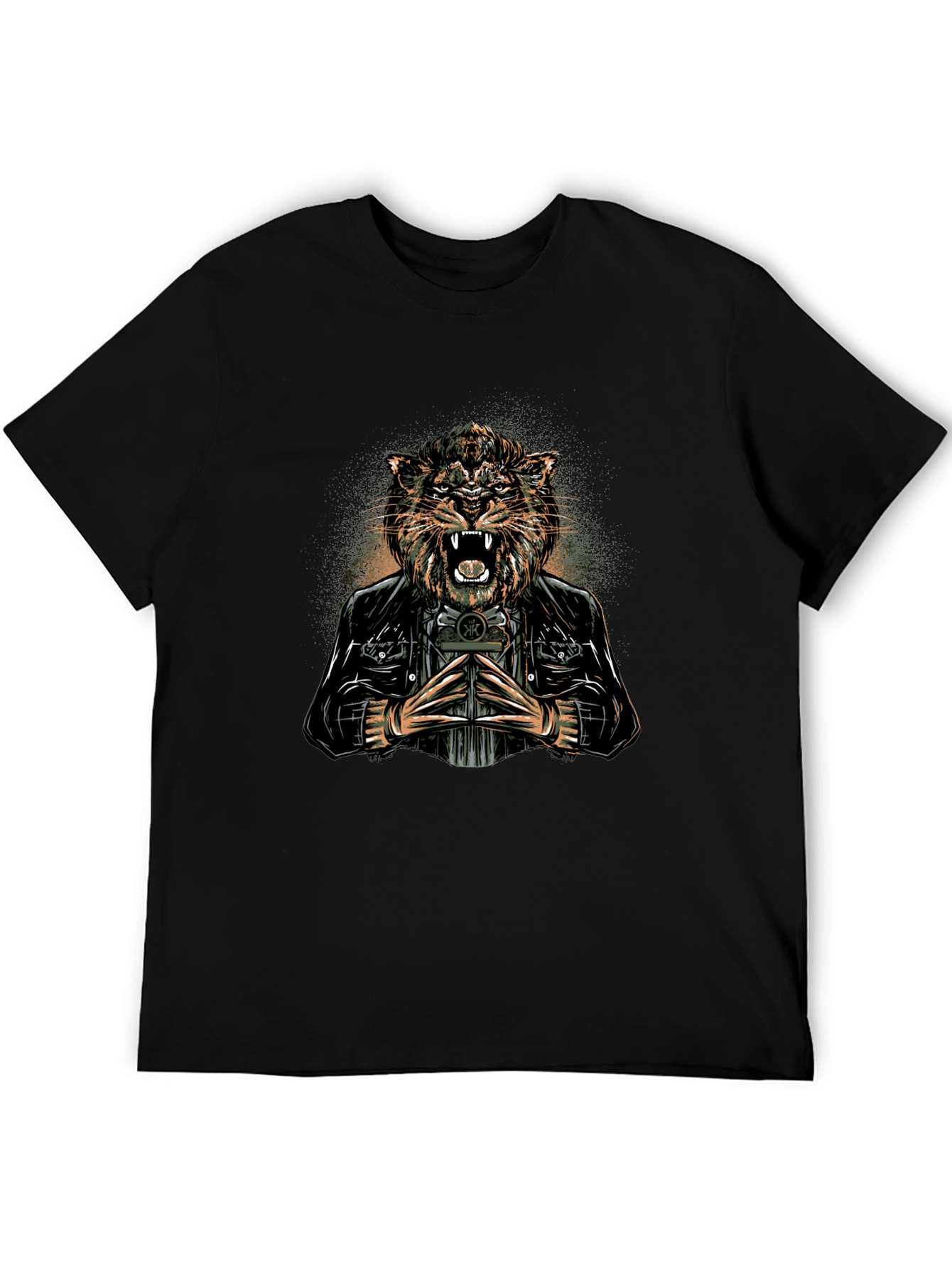 Cool Tiger Graphic Tee - Black Cotton Blend