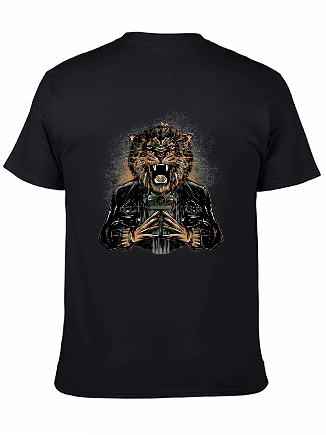 Cool Tiger Graphic Tee - Black Cotton Blend