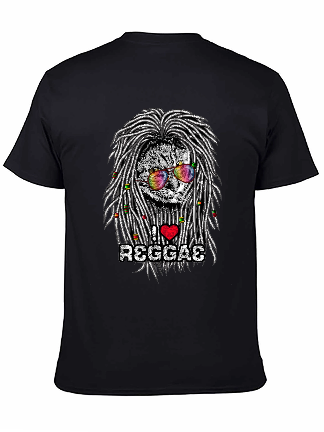 I Love Reggae Cat Graphic T-Shirt