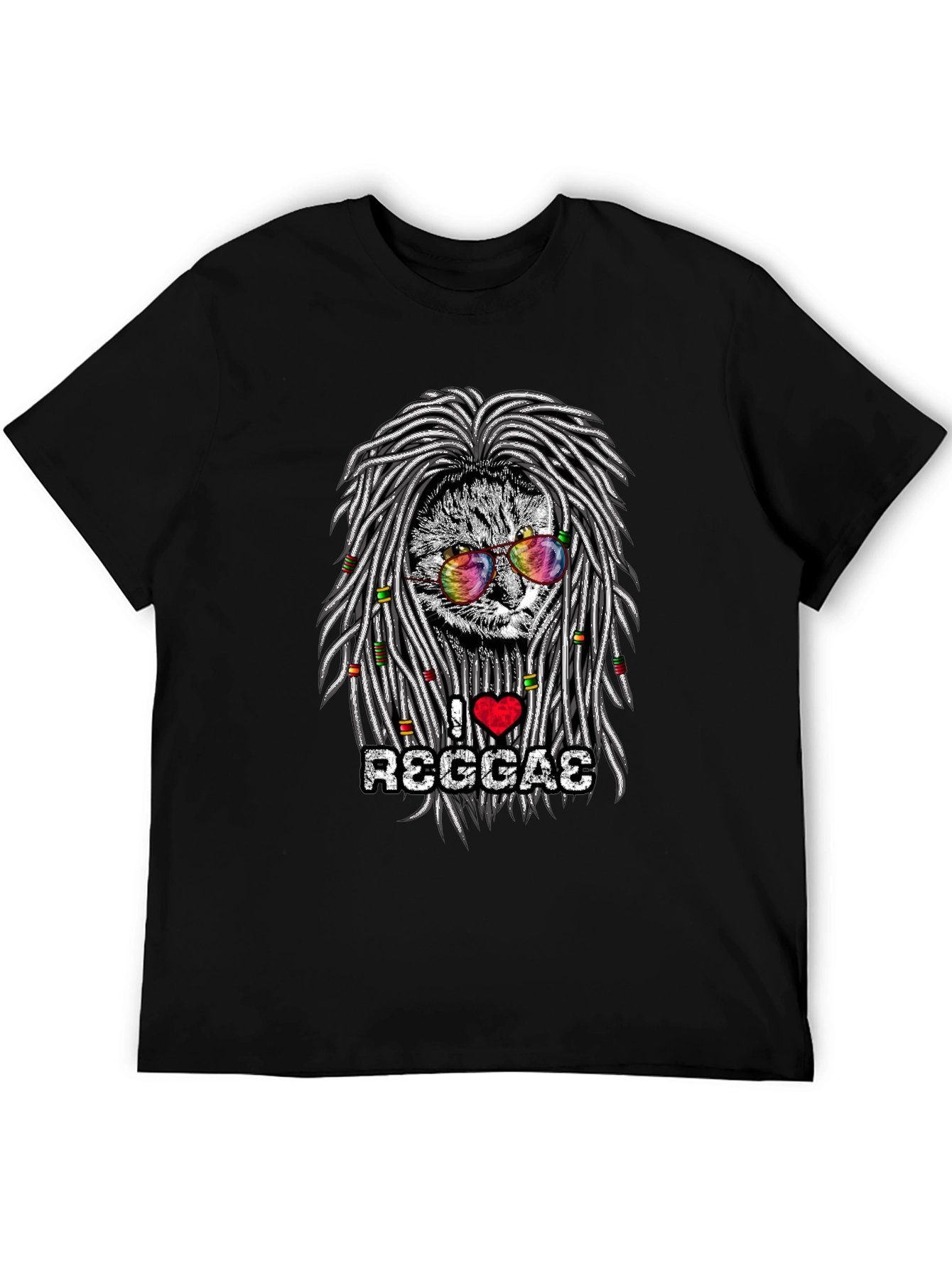 I Love Reggae Cat Graphic T-Shirt
