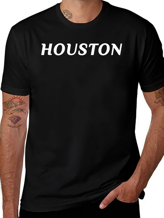 Houston Graphic Print Black T-Shirt