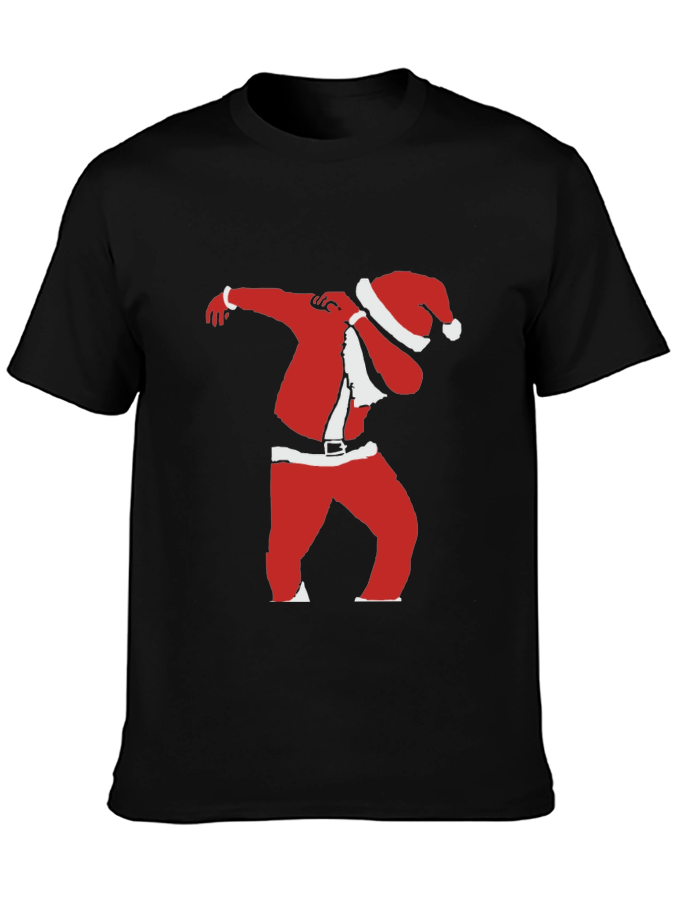 Dabbing Santa Black T-Shirt - Holiday Festive Apparel