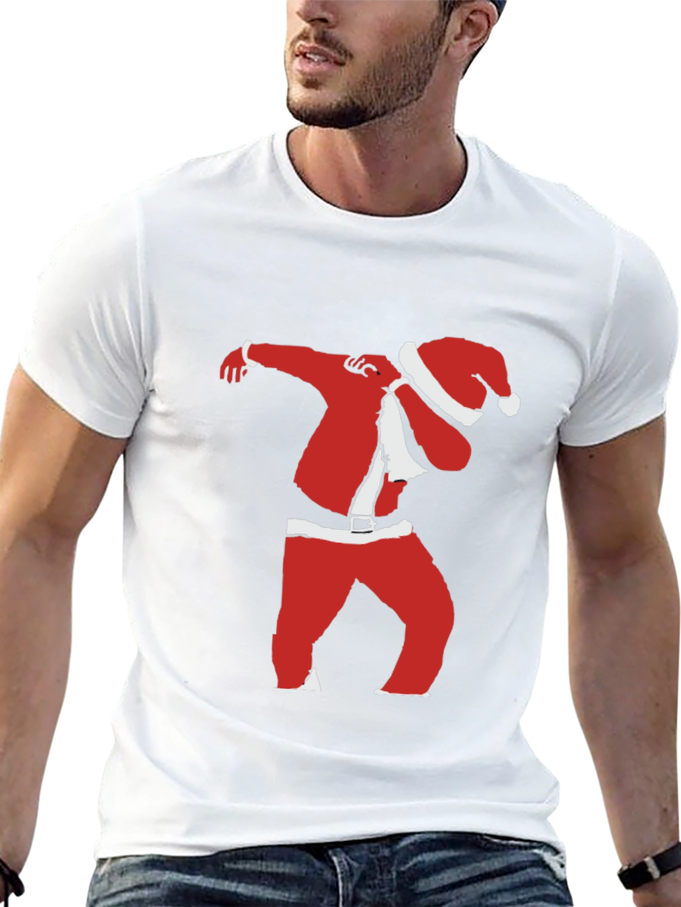 Dabbing Santa Black T-Shirt - Holiday Festive Apparel