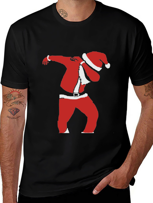 Dabbing Santa Black T-Shirt - Holiday Festive Apparel