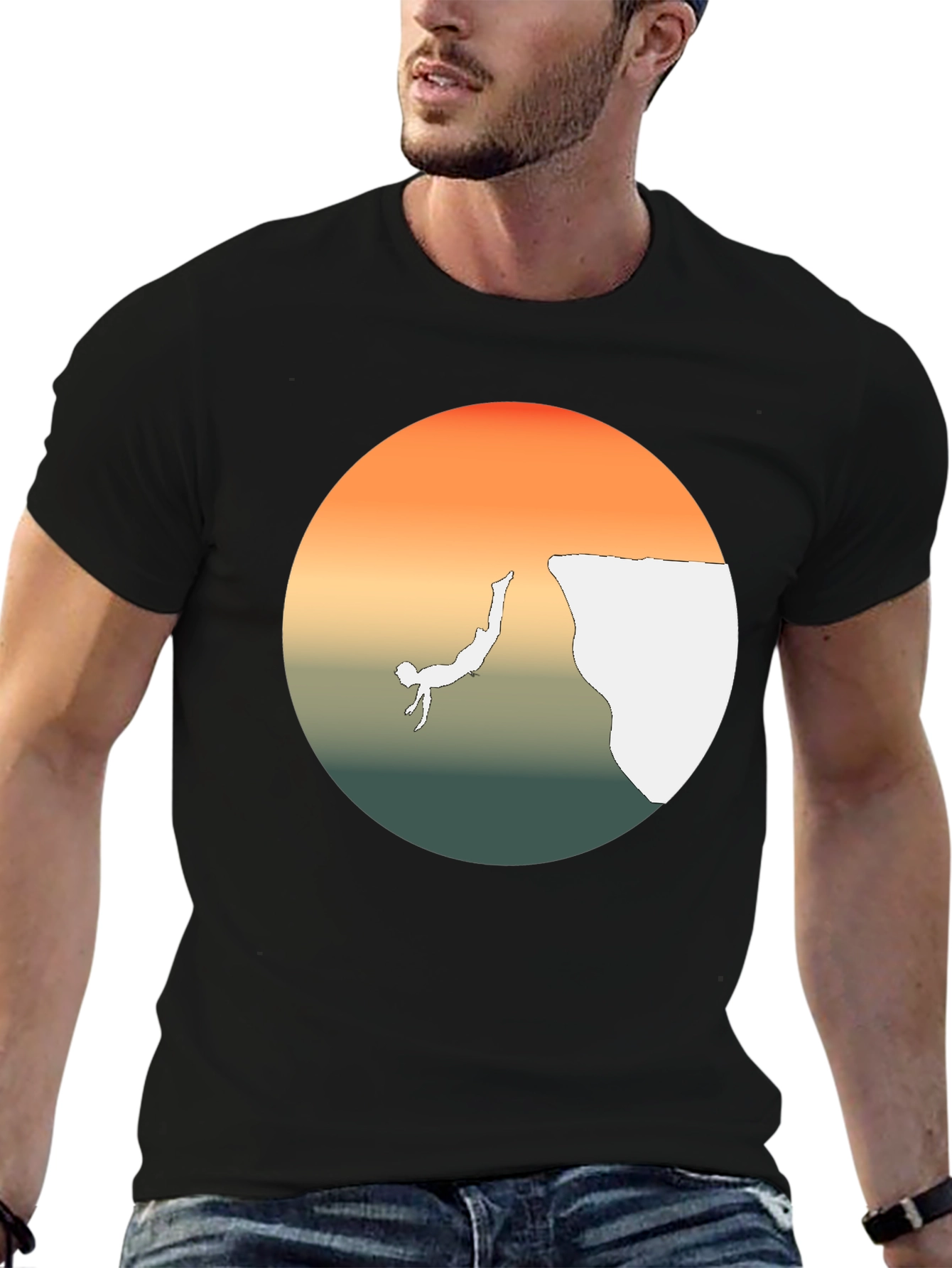Cliff Diver Graphic Tee - Bold Statement T-Shirt