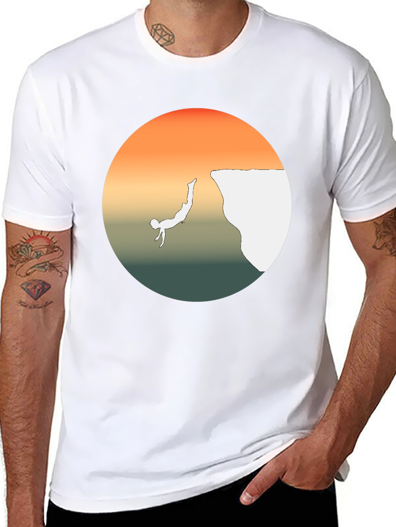 Cliff Diver Graphic Tee - Bold Statement T-Shirt