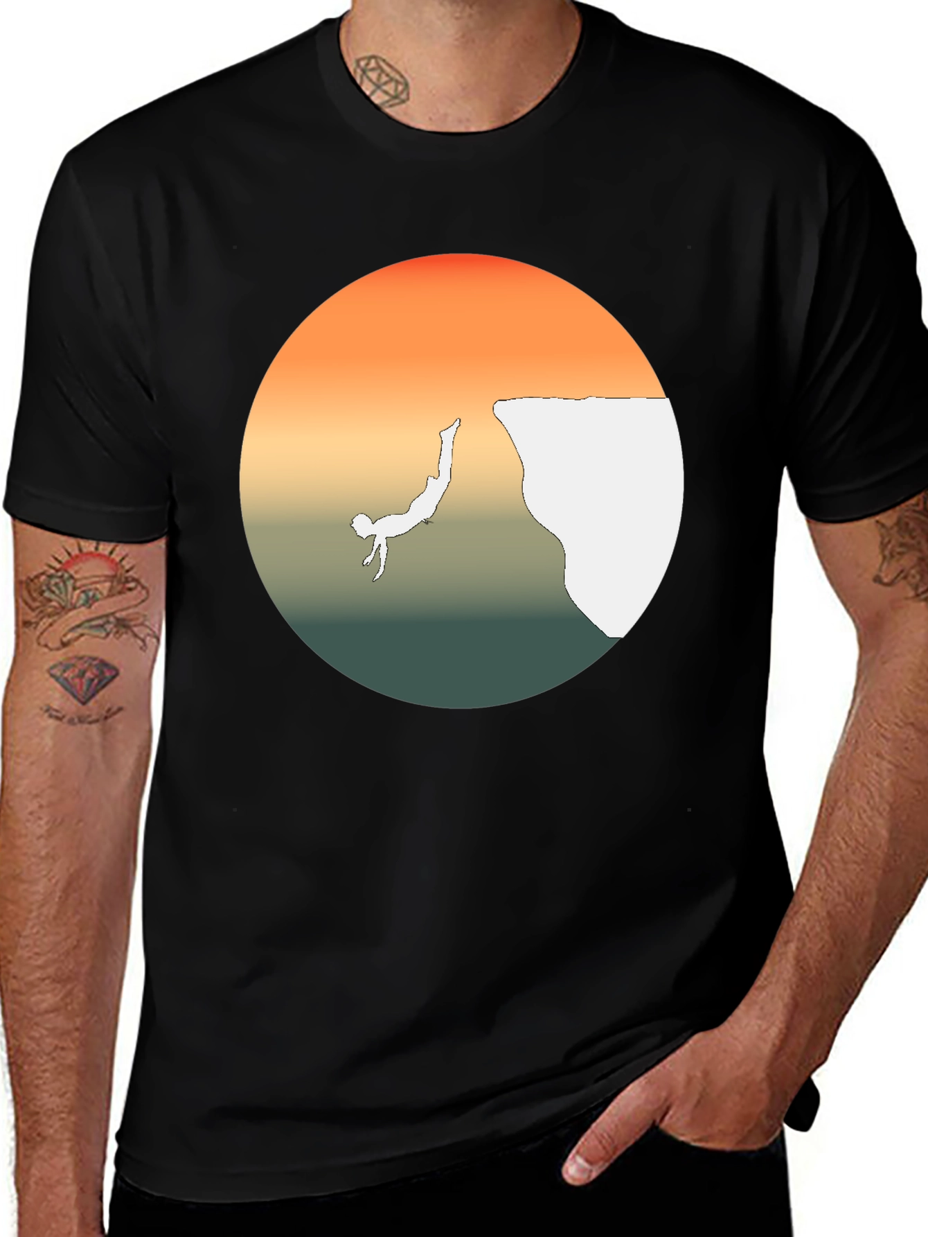 Cliff Diver Graphic Tee - Bold Statement T-Shirt