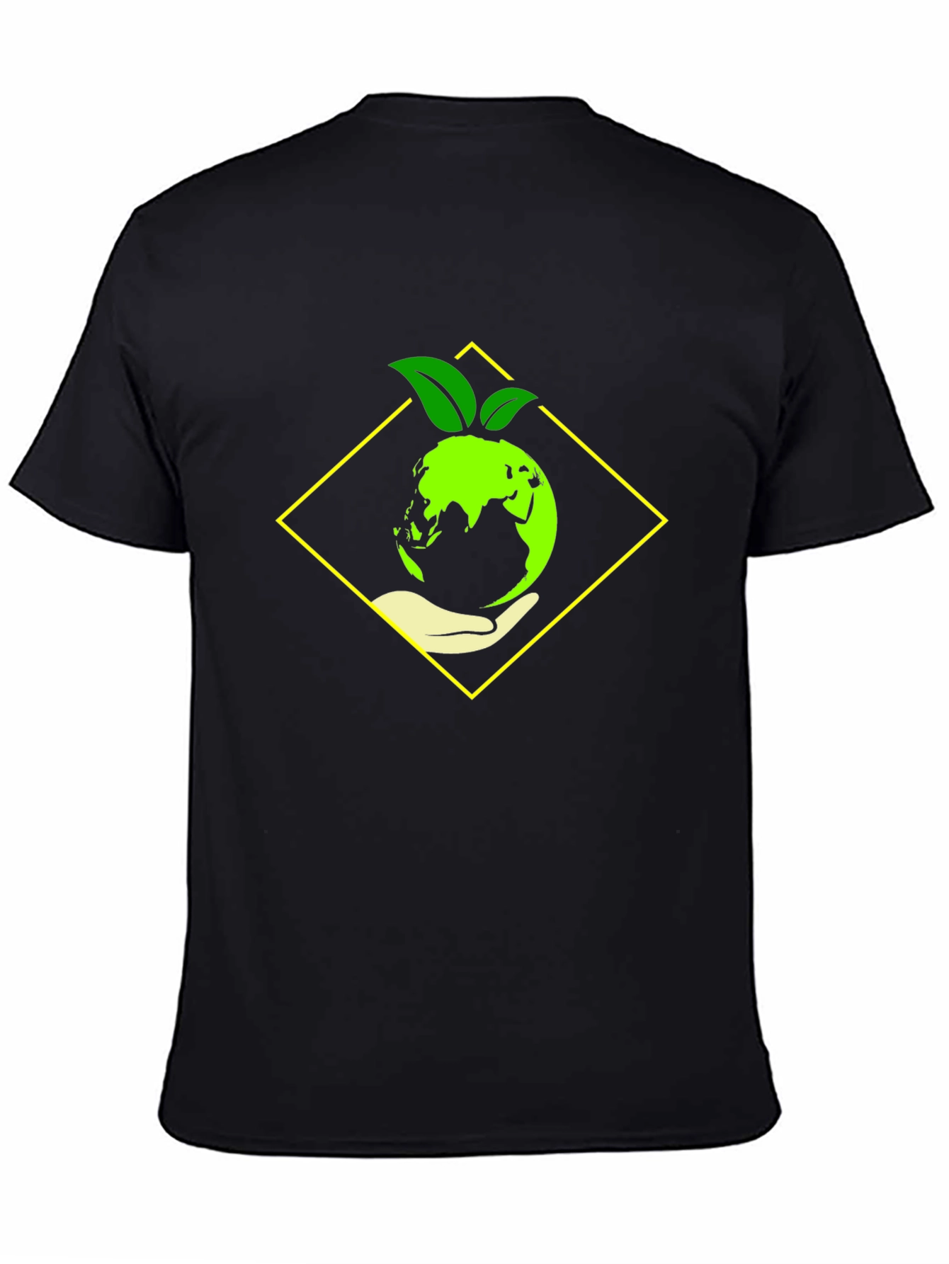 Eco-Friendly Earth Graphic Tee - Black