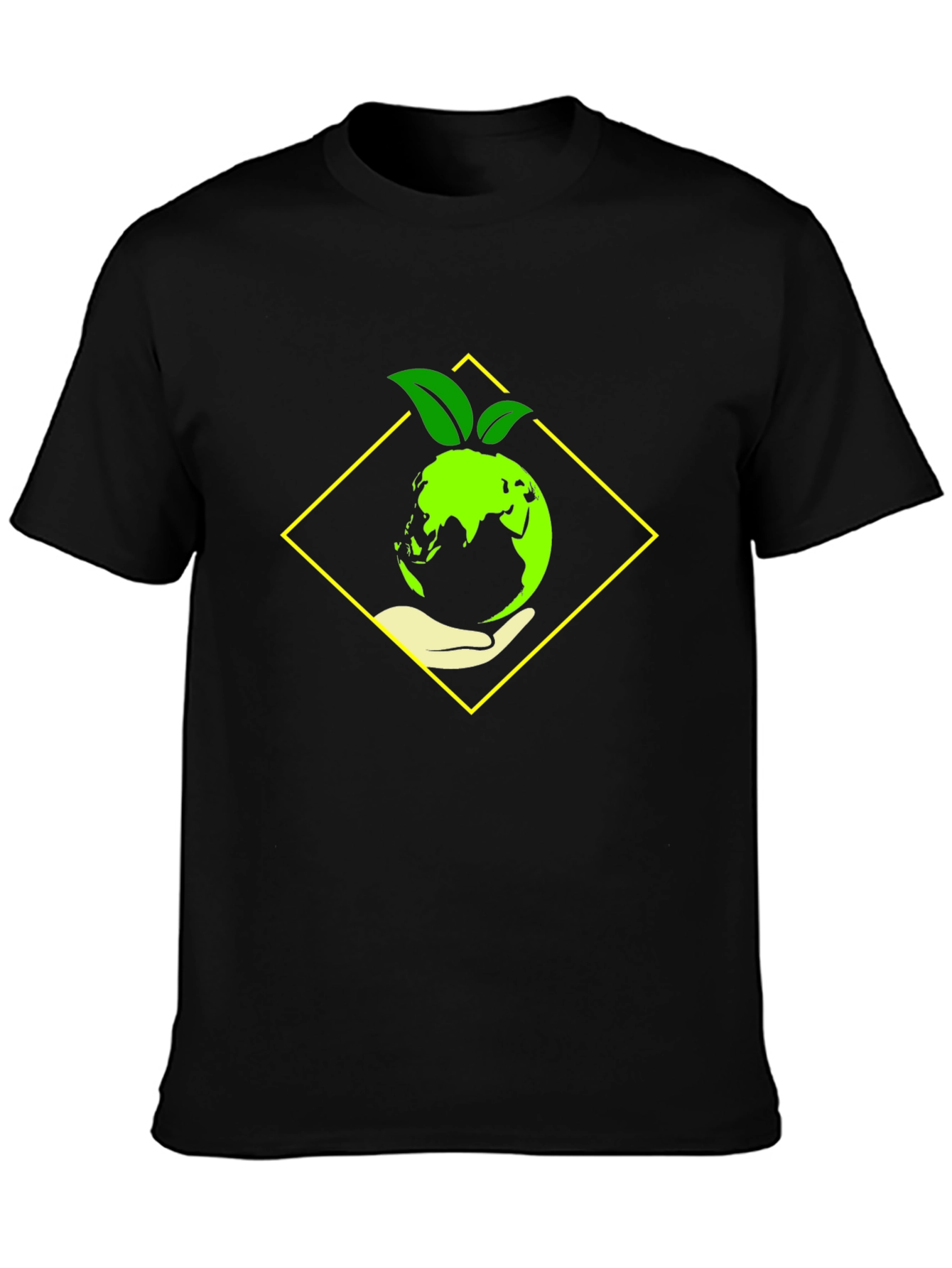 Eco-Friendly Earth Graphic Tee - Black