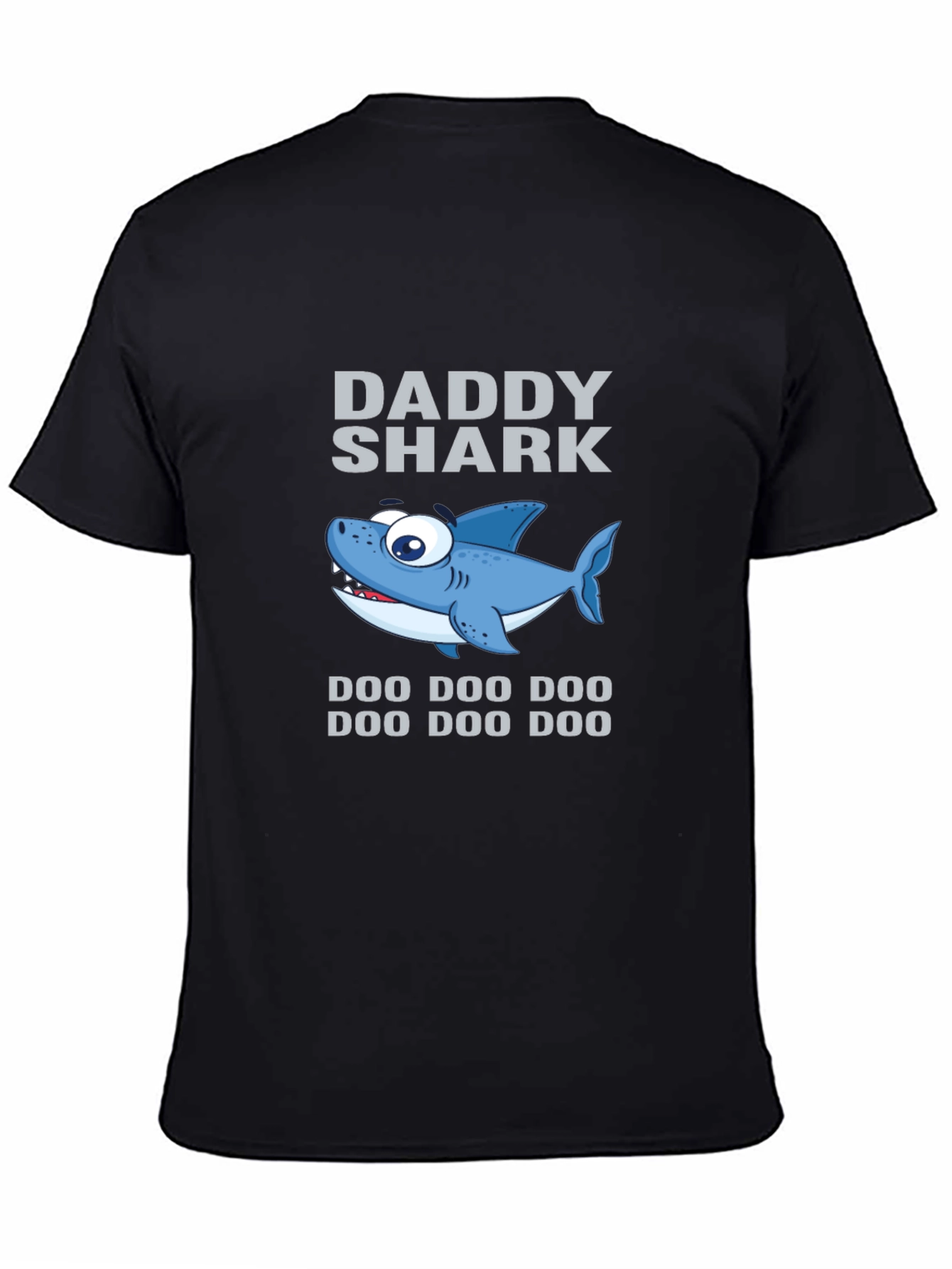 Daddy Shark Graphic Tee - Black Cotton T-Shirt