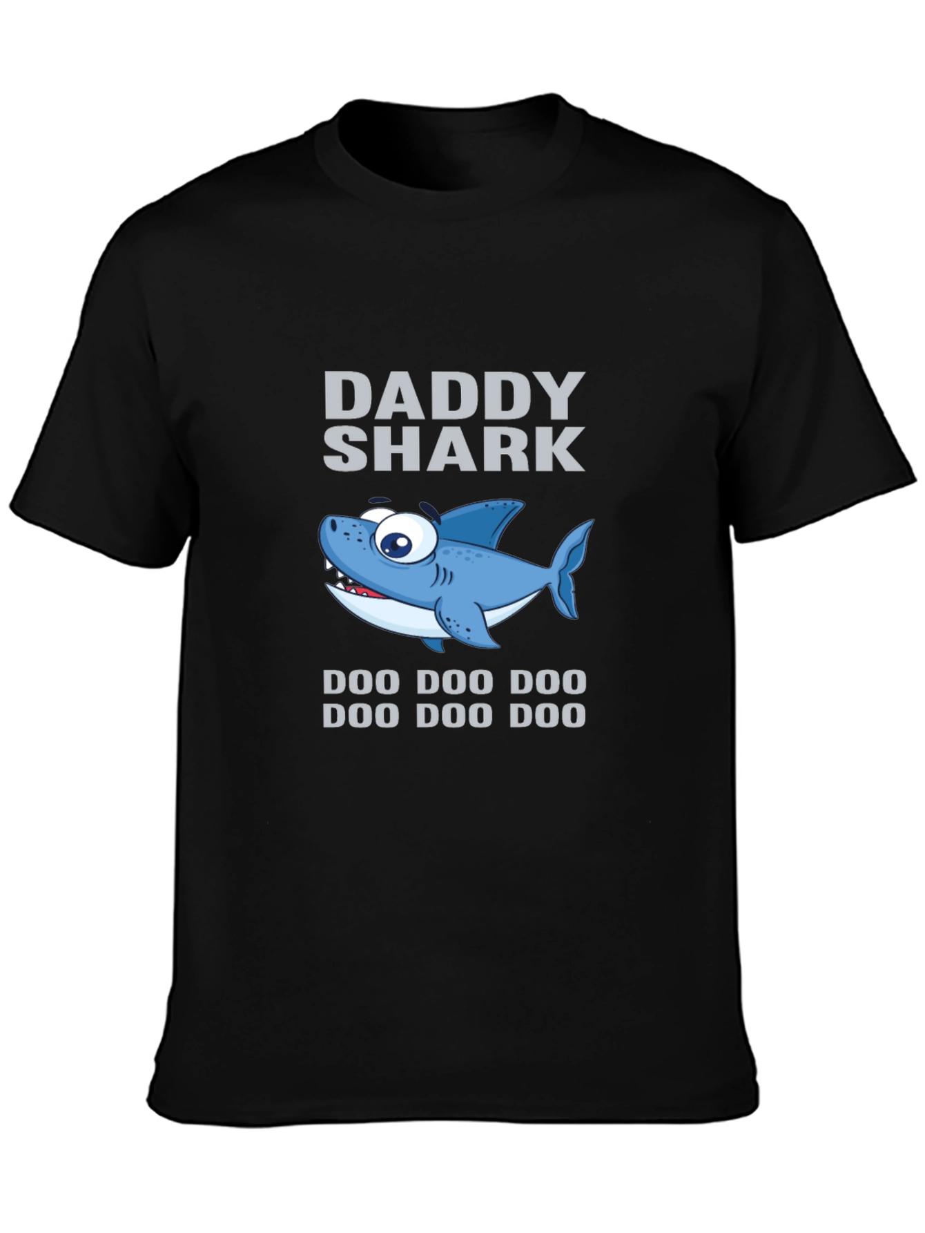 Daddy Shark Graphic Tee - Black Cotton T-Shirt