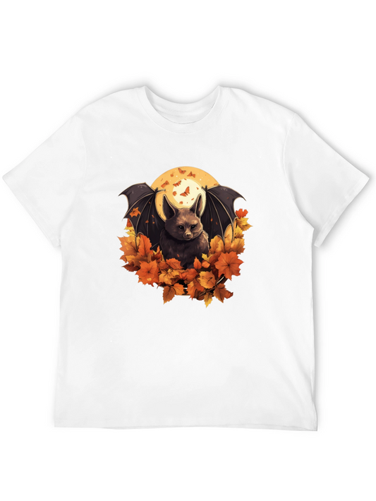 Autumn Bat Graphic Tee - Spooky Season Shirt