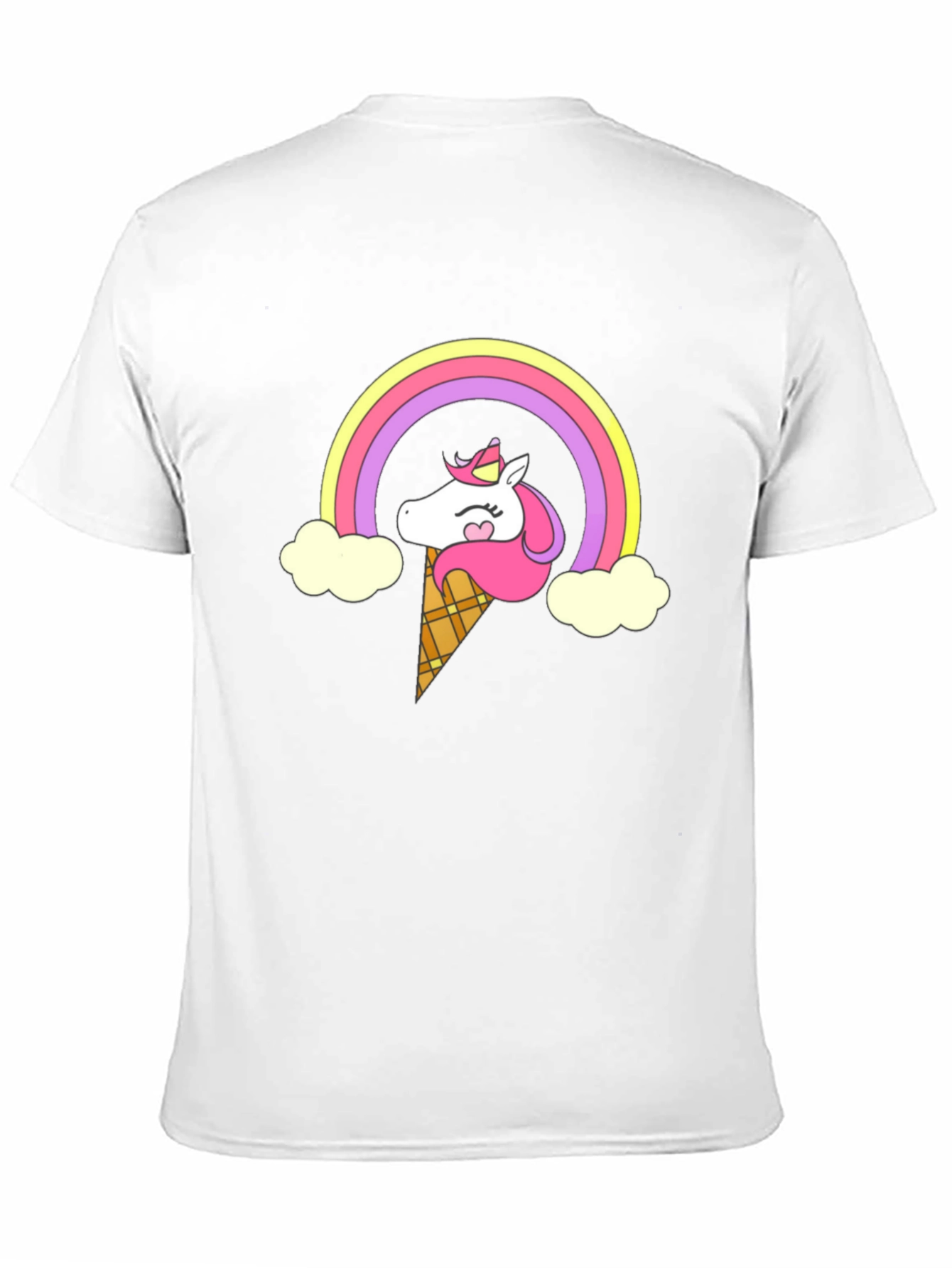 Unicorn Ice Cream Rainbow Black T-Shirt