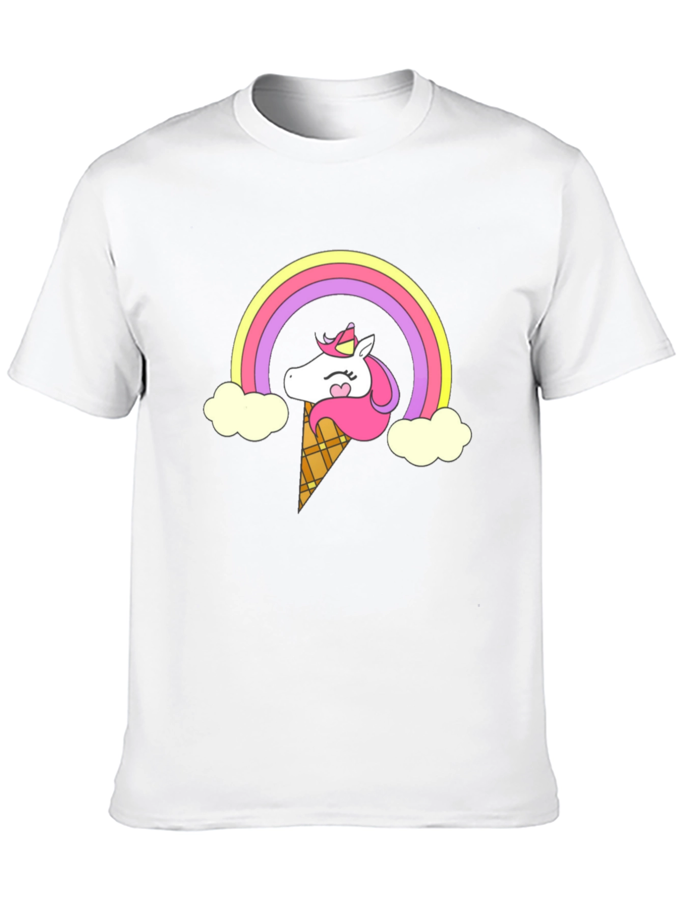 Unicorn Ice Cream Rainbow Black T-Shirt