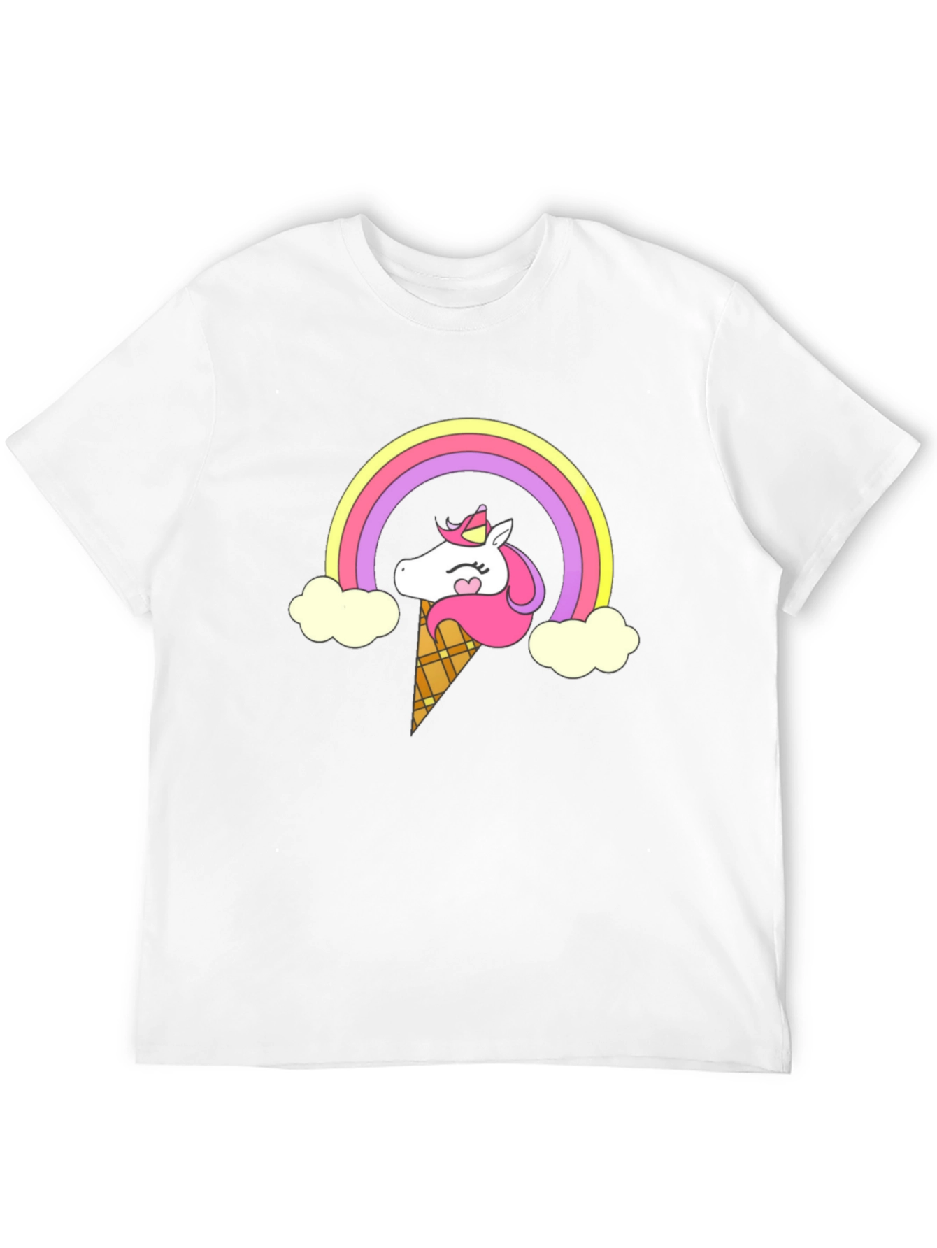 Unicorn Ice Cream Rainbow Black T-Shirt