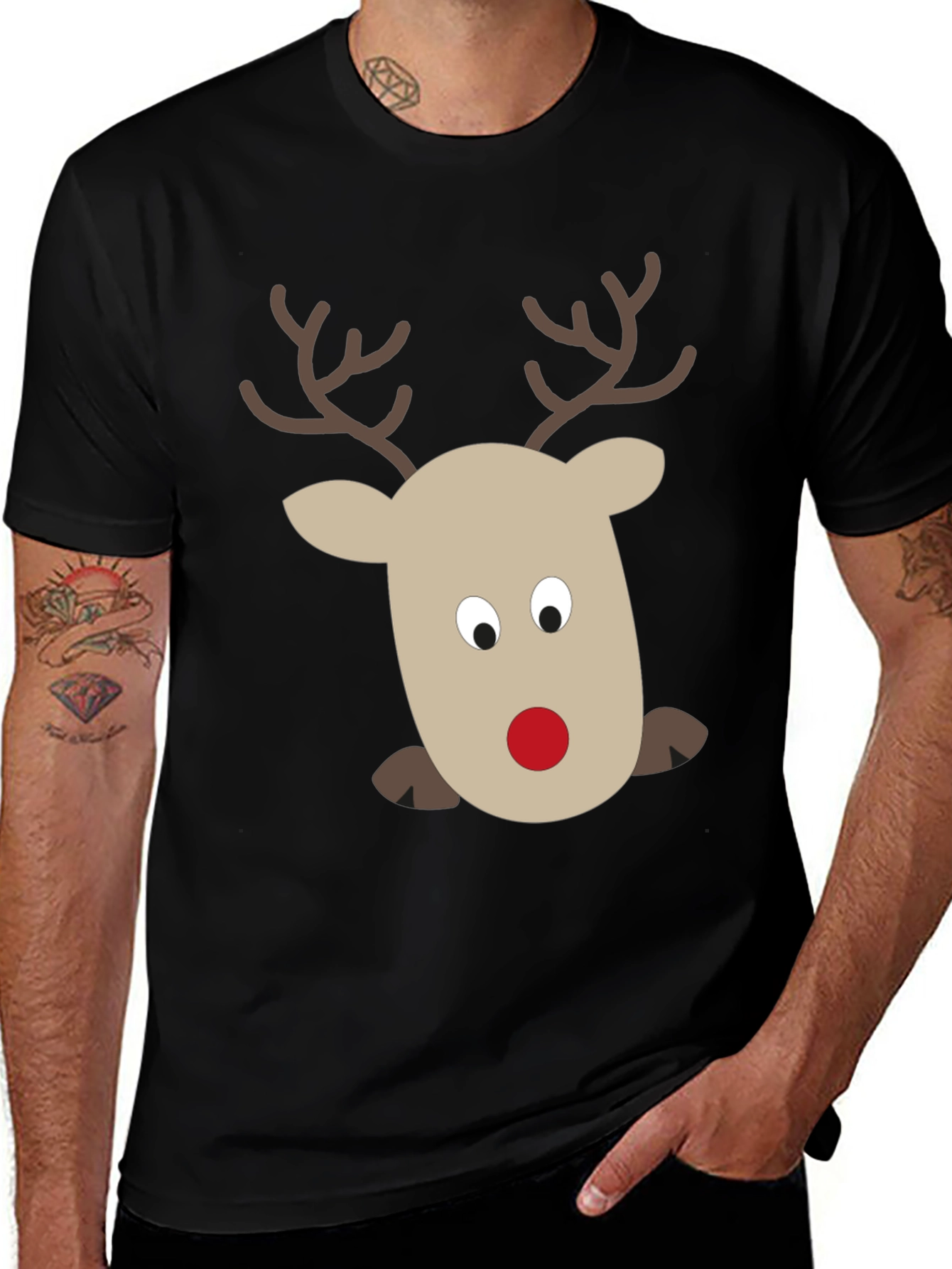 Rudolph Reindeer Graphic Tee - Holiday Fun!