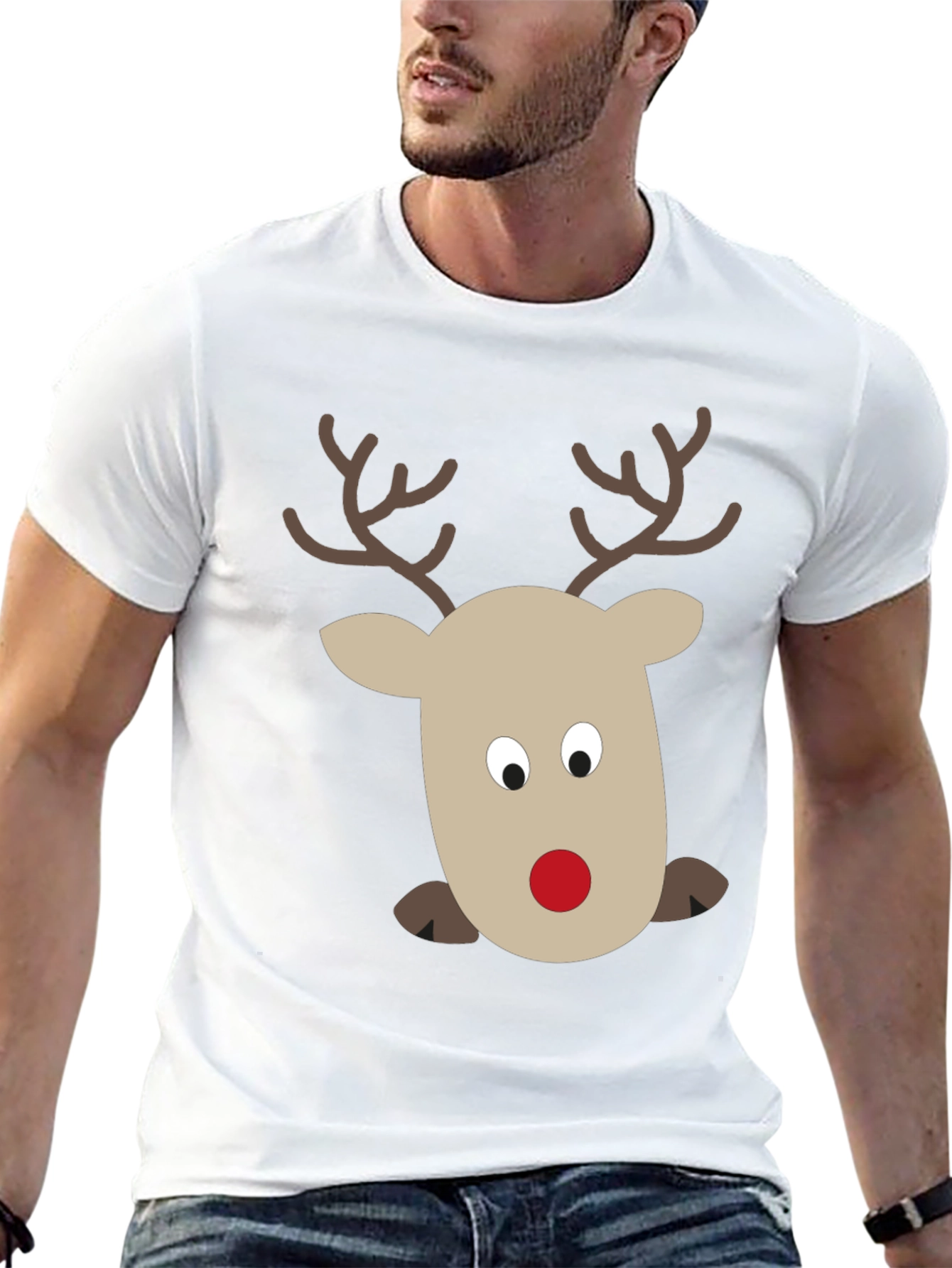 Rudolph Reindeer Graphic Tee - Holiday Fun!