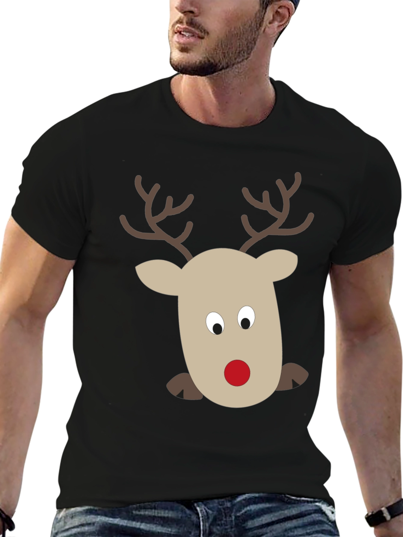 Rudolph Reindeer Graphic Tee - Holiday Fun!