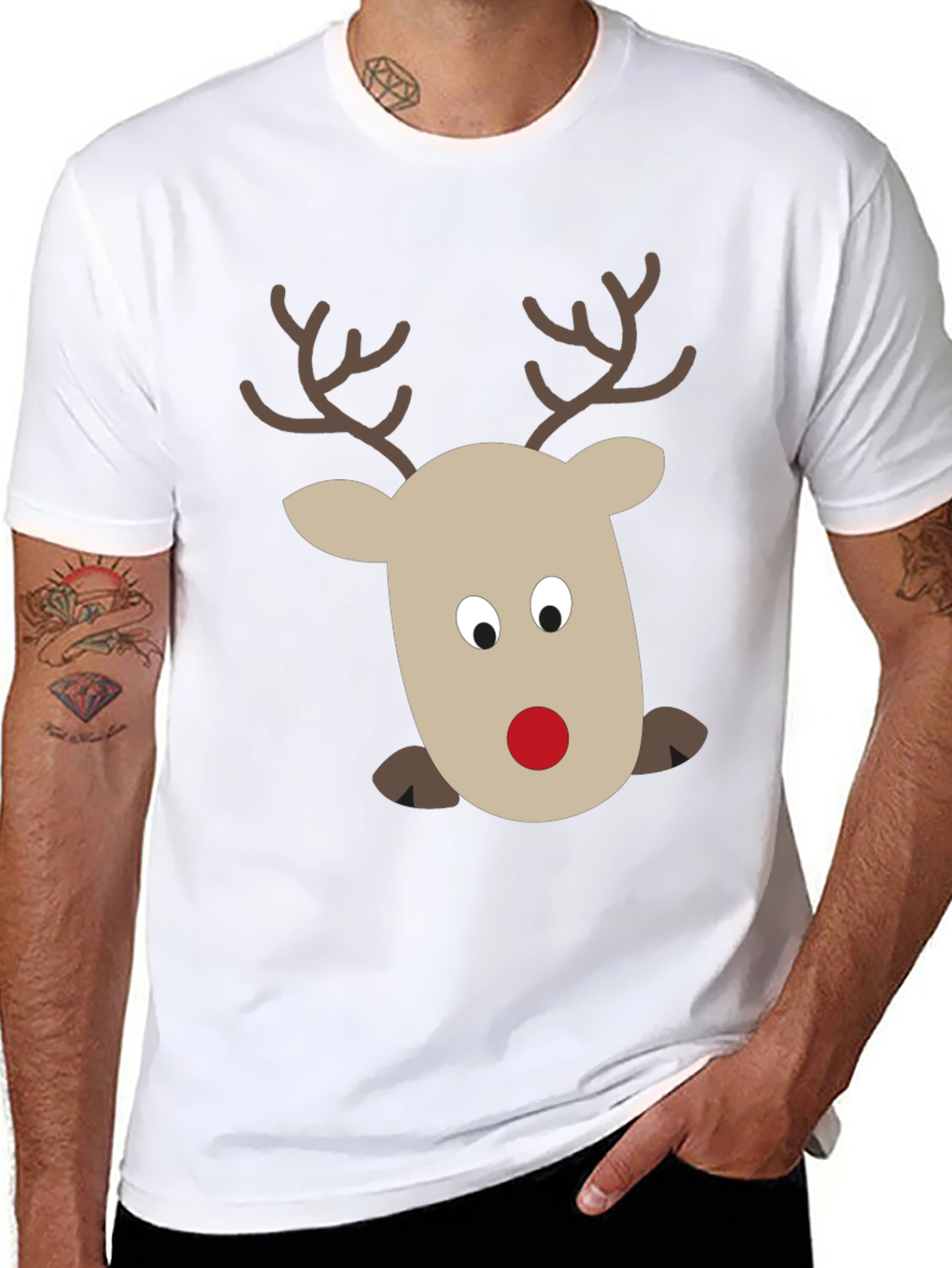 Rudolph Reindeer Graphic Tee - Holiday Fun!