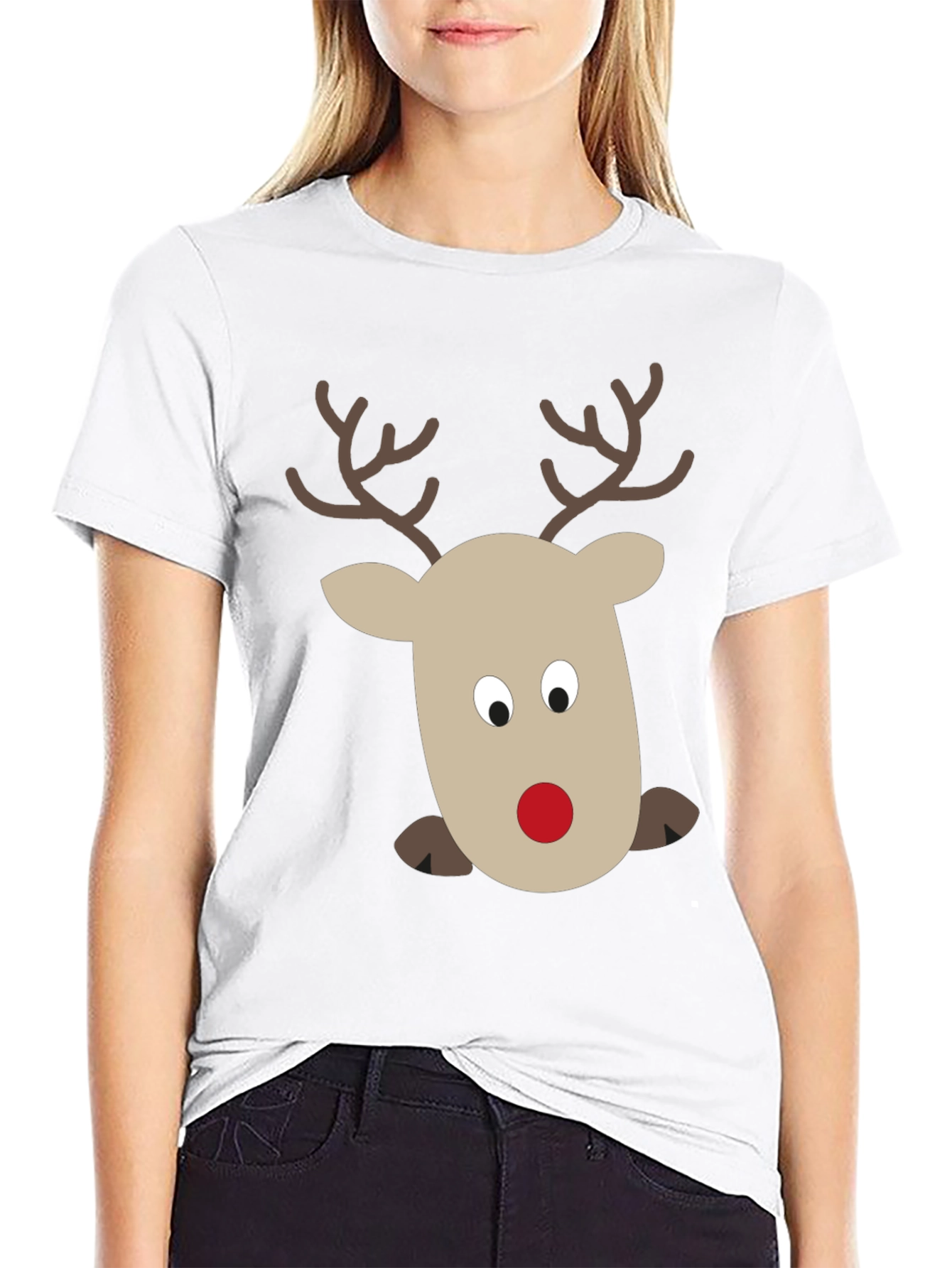 Rudolph Reindeer Graphic Tee - Holiday Fun!